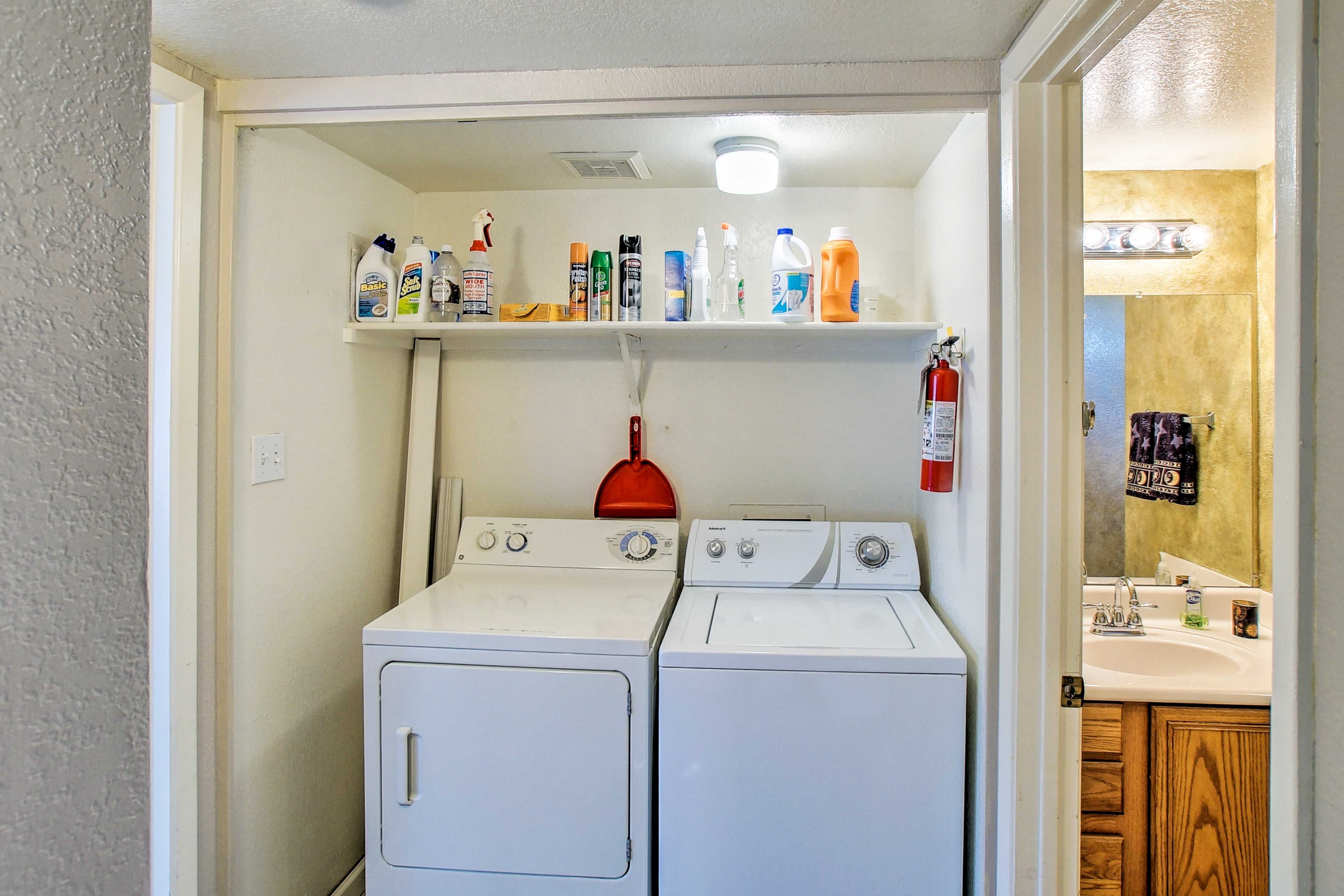 Keep your clothes fresh and clean with the condo's washer and dryer.