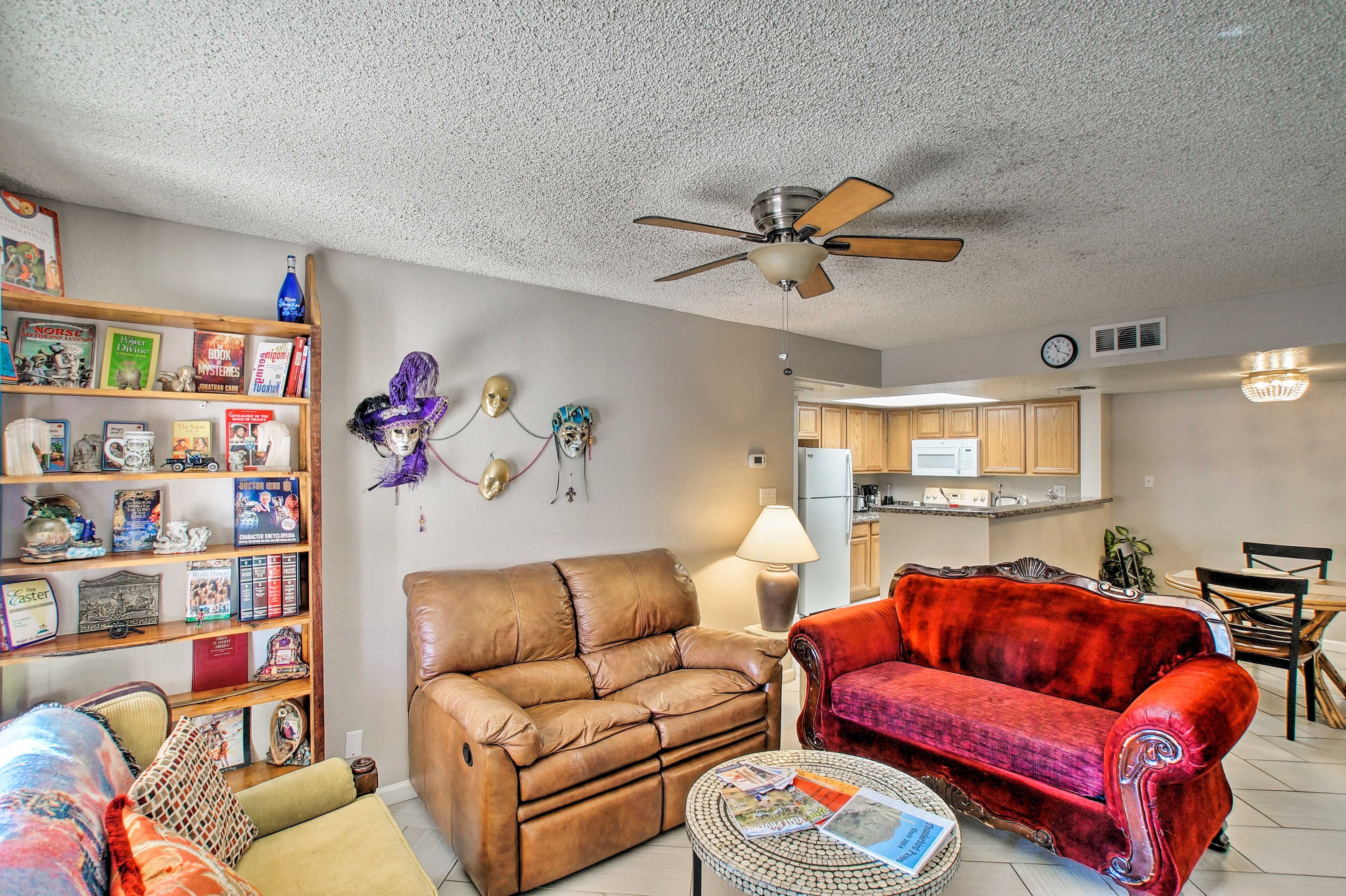Enjoy the Neo-Victorian decor and all the comforts of home at this condo.