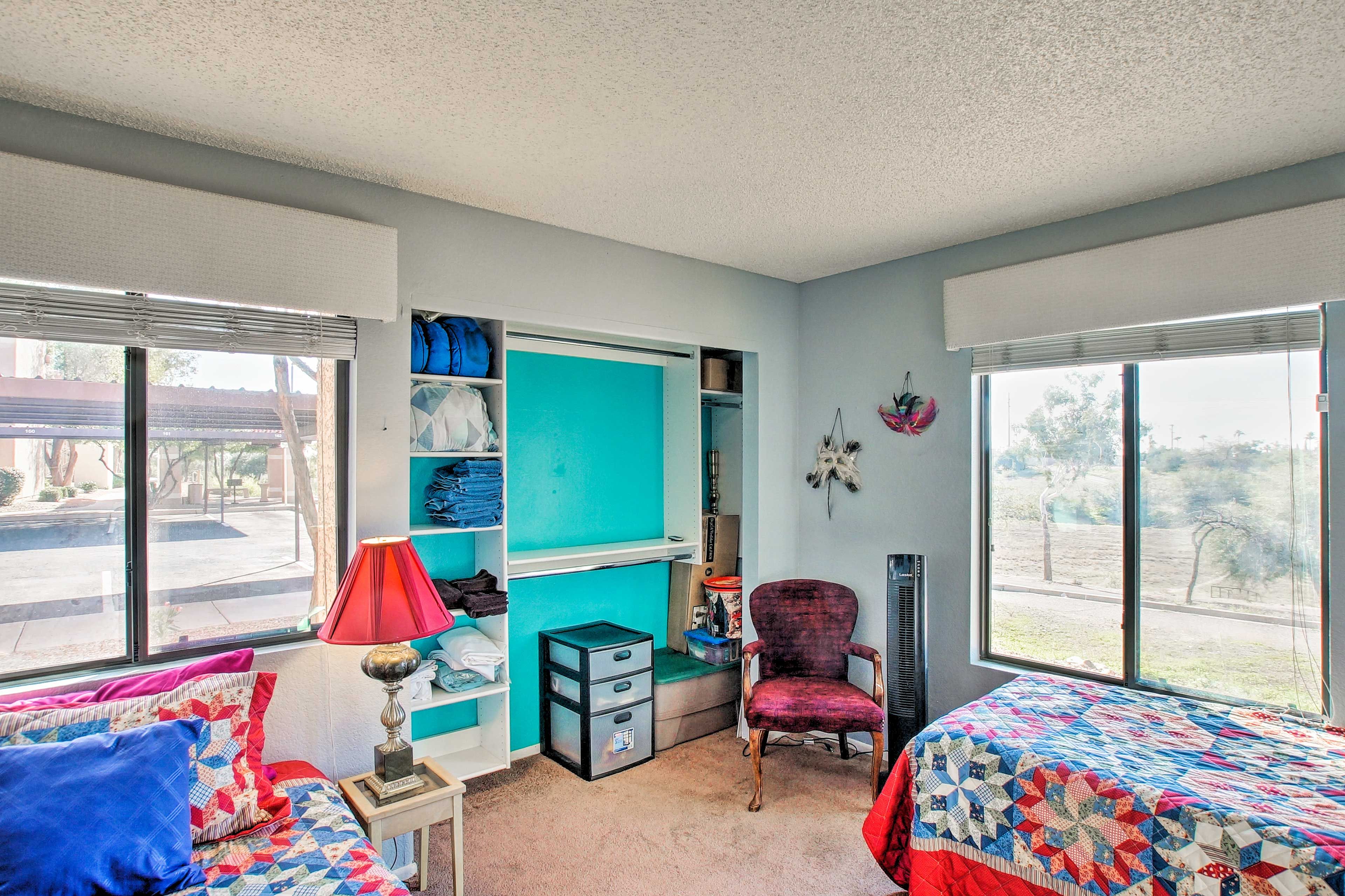 Natural sunlight pours in from all angles of the room.