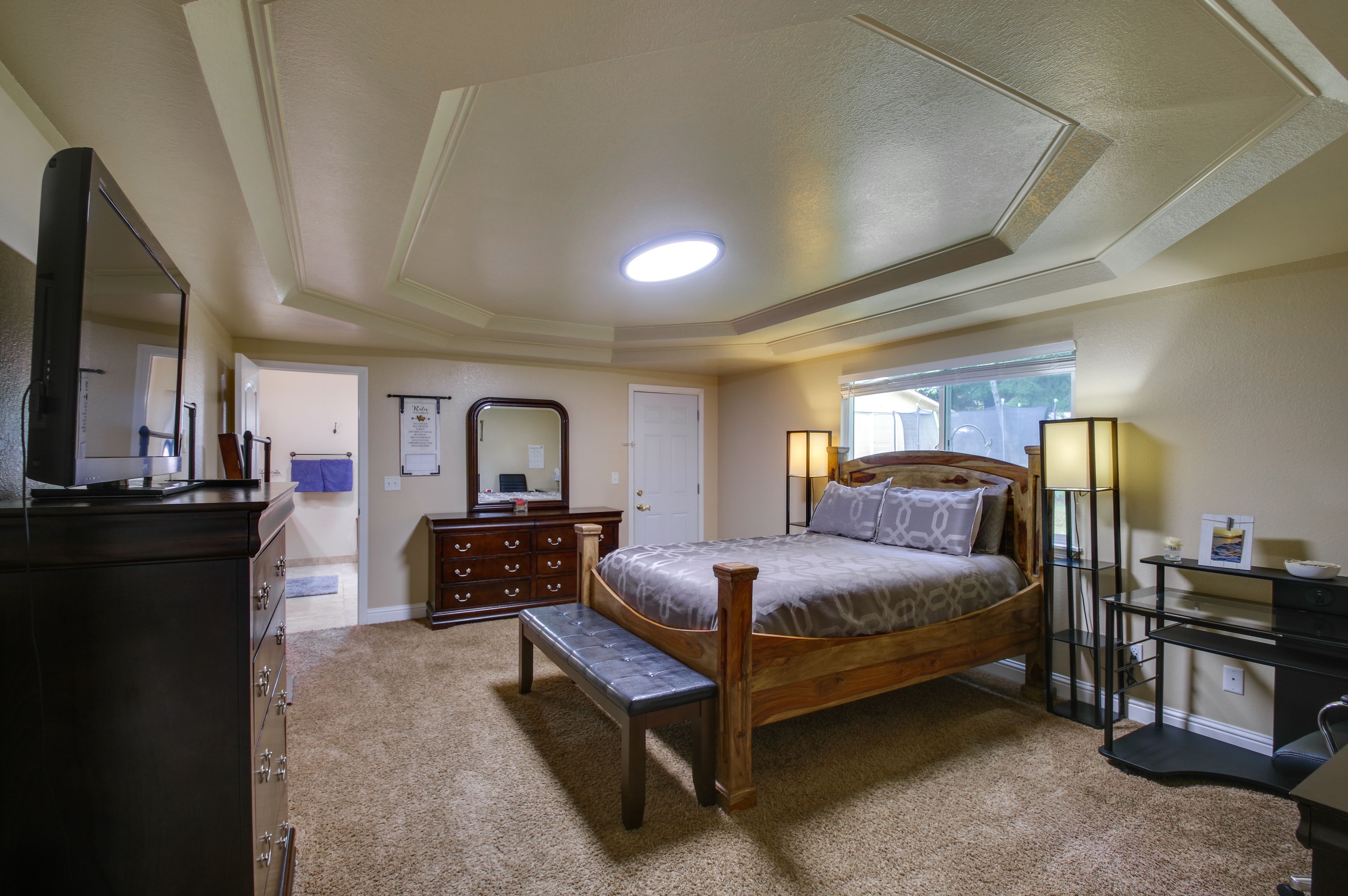 Bedroom 1 | Queen Bed | En-Suite Bathroom | Desk