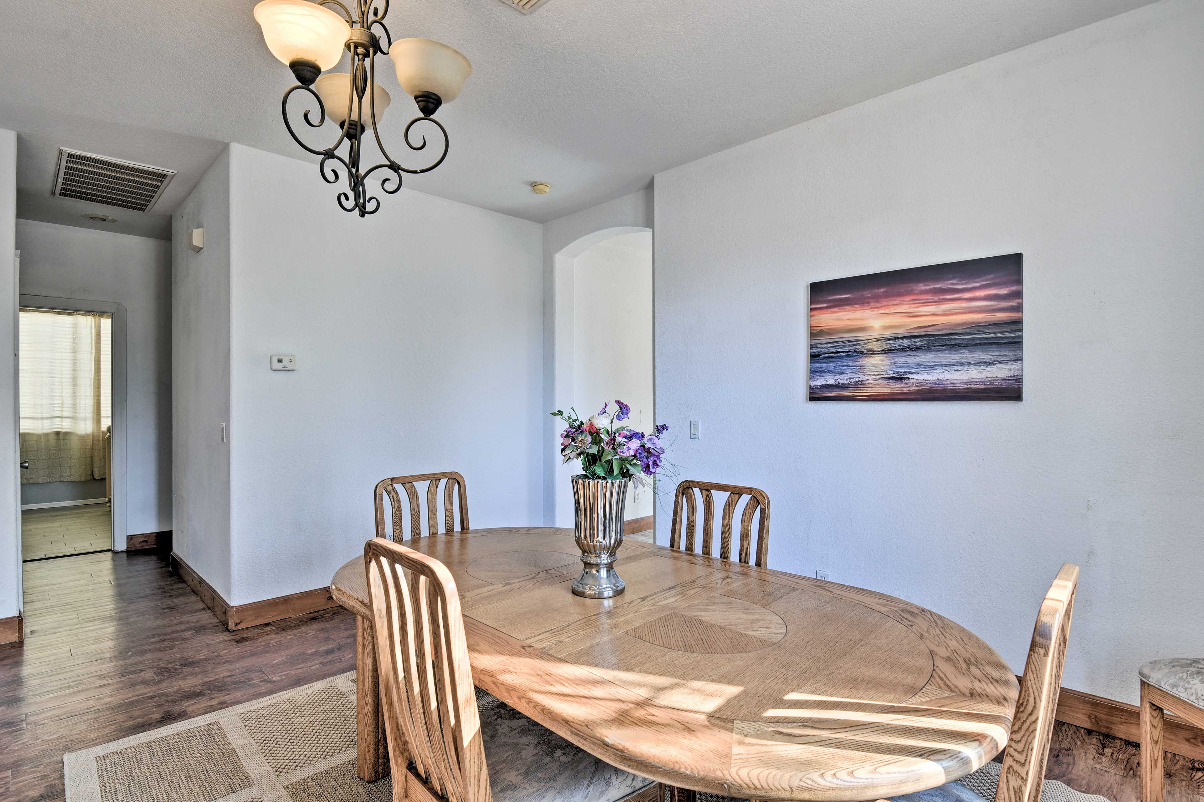 Natural light pours in from all angles of the home.
