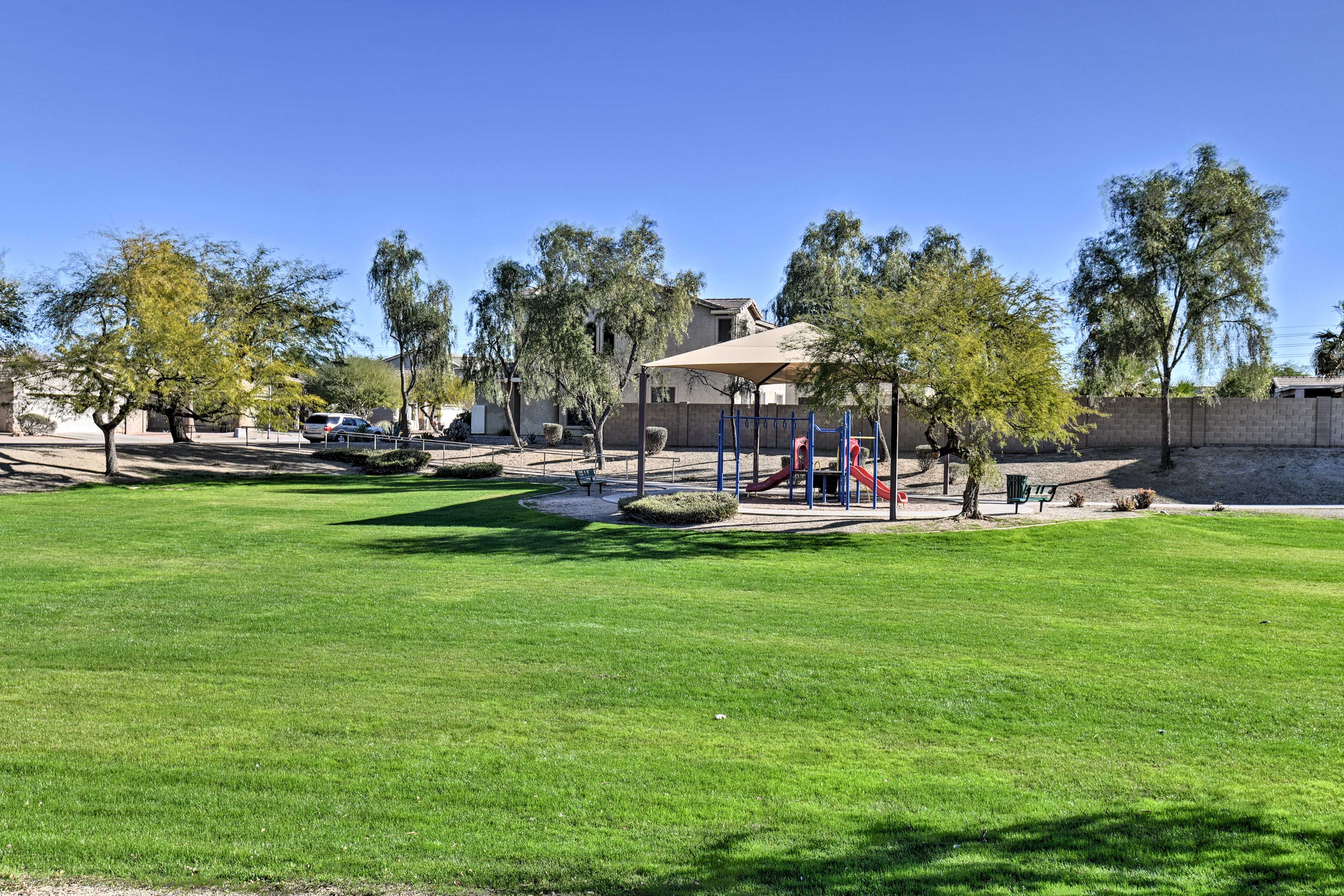 The kids will enjoy the private park located across the street from the home.