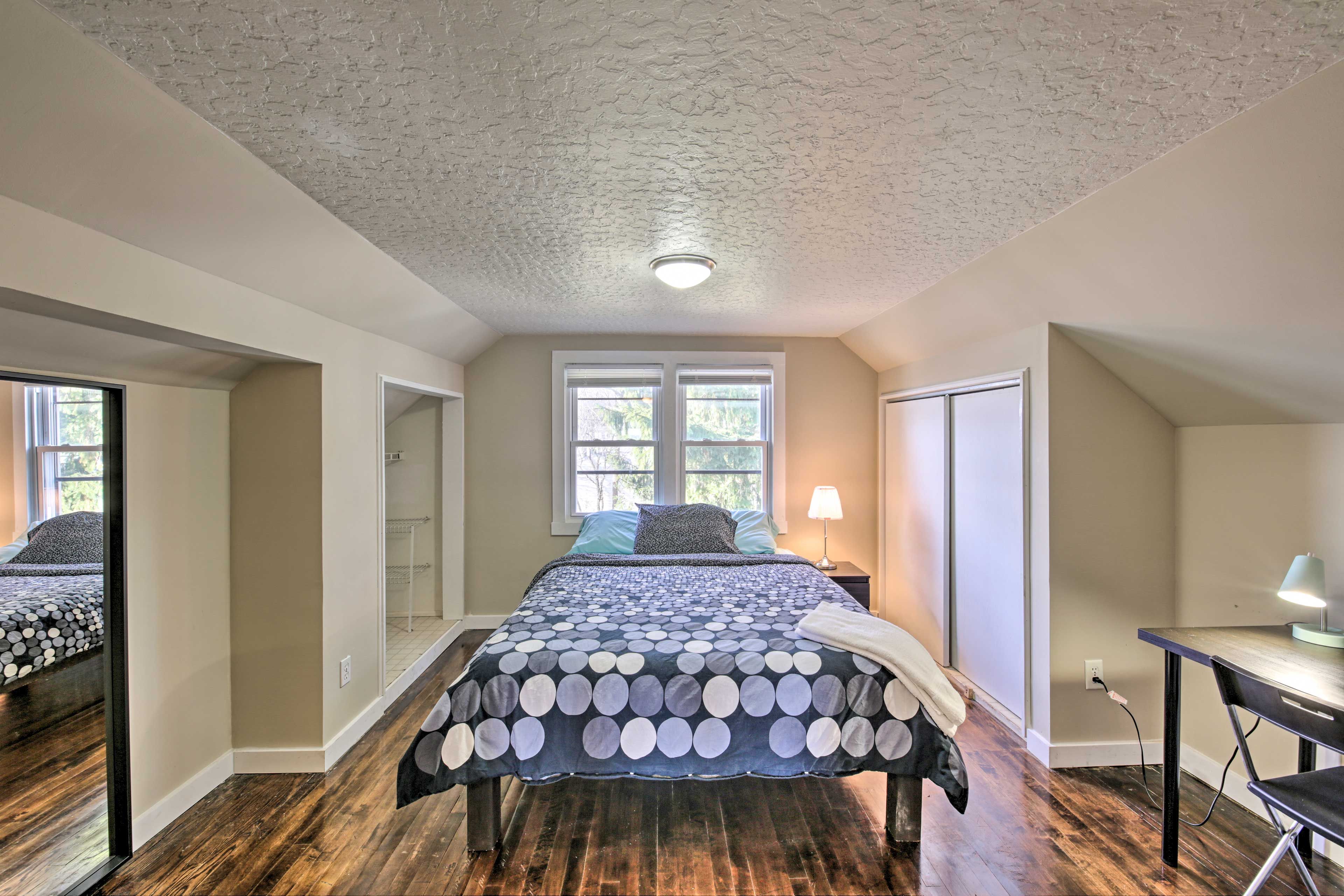 The second bedroom also offers a queen bed.
