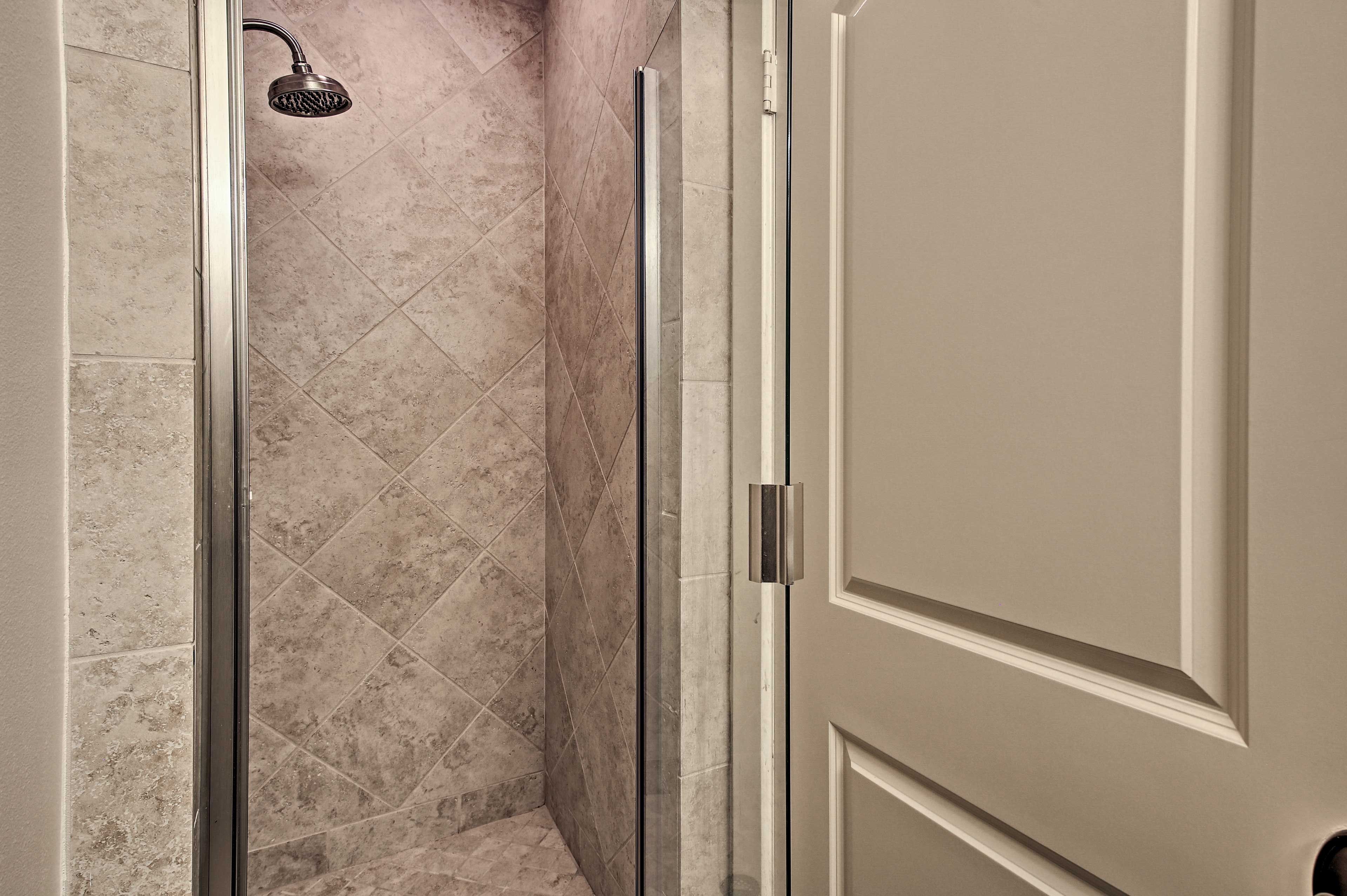 Catch a quick rinse in this nifty shower.