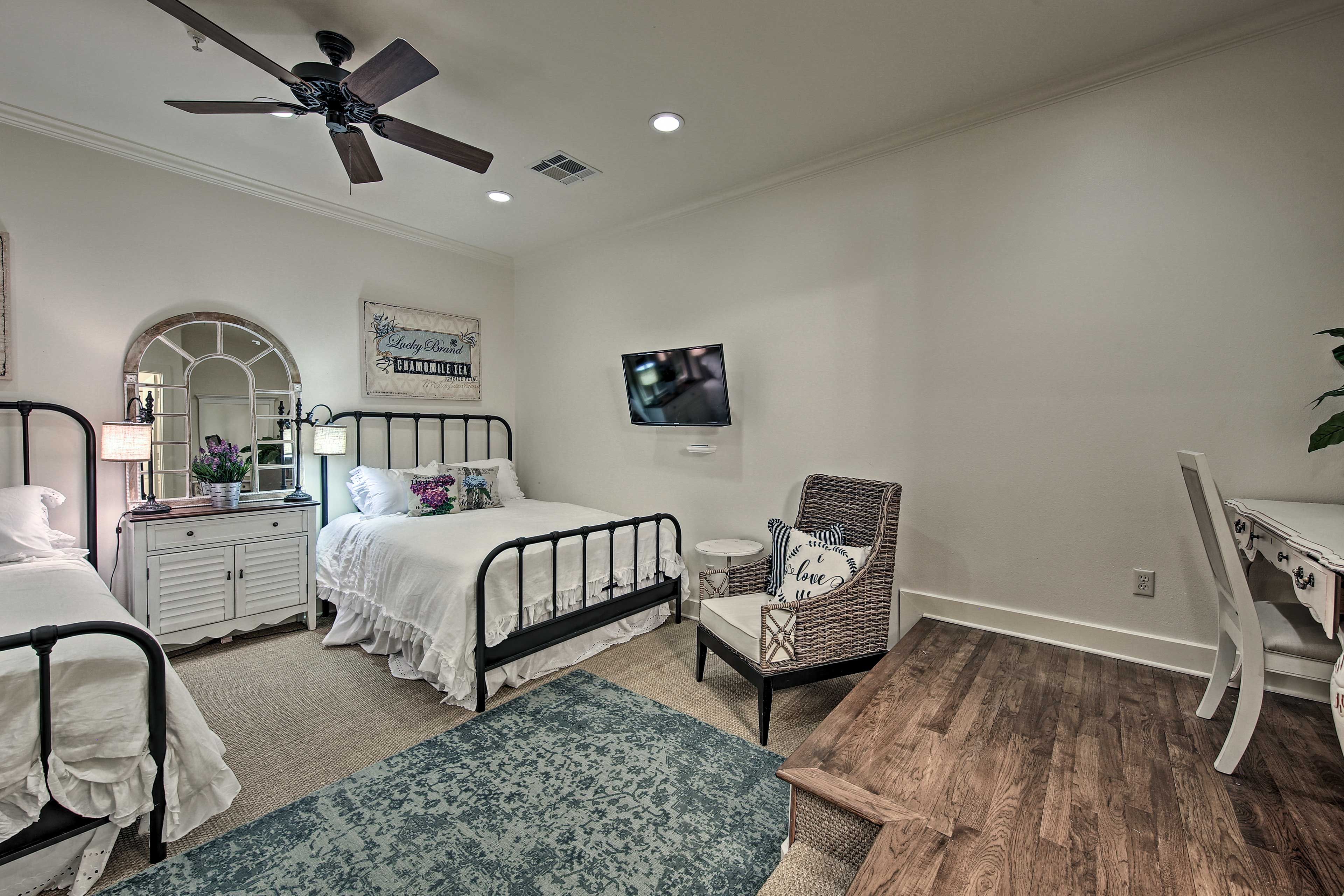 This bedroom also has it's own flat-screen Smart TV.