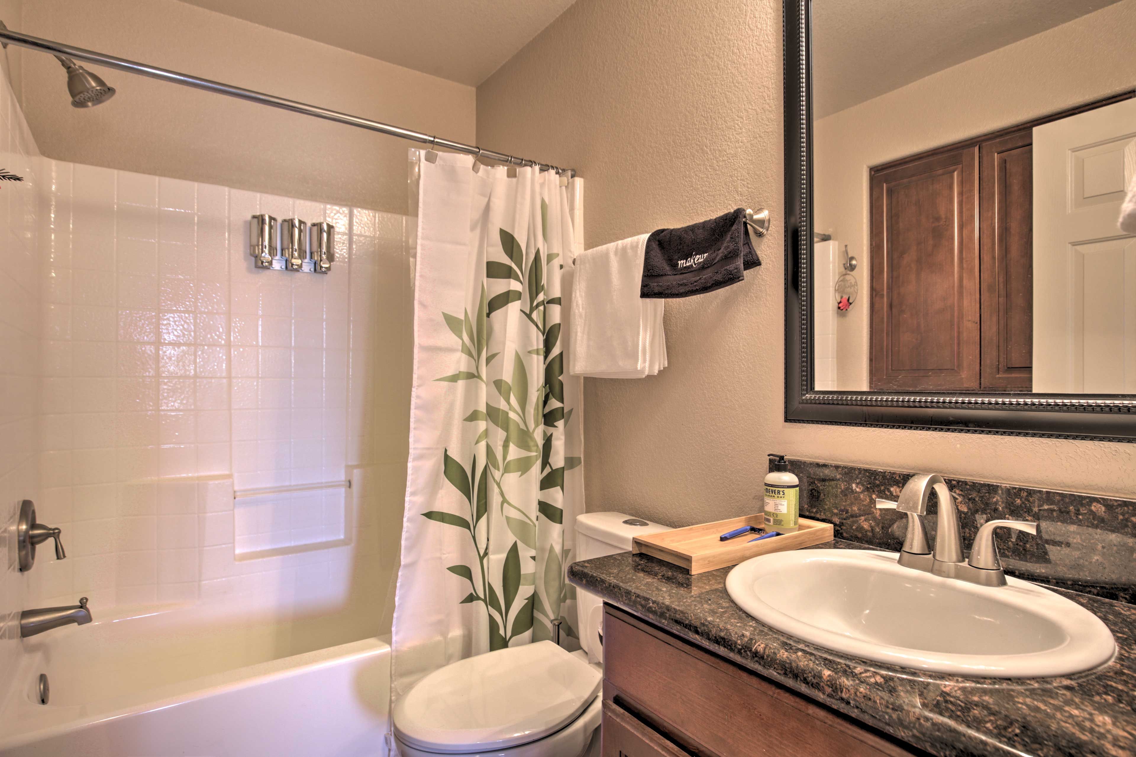 After a day on the lake, rinse off in this shower/tub combo.