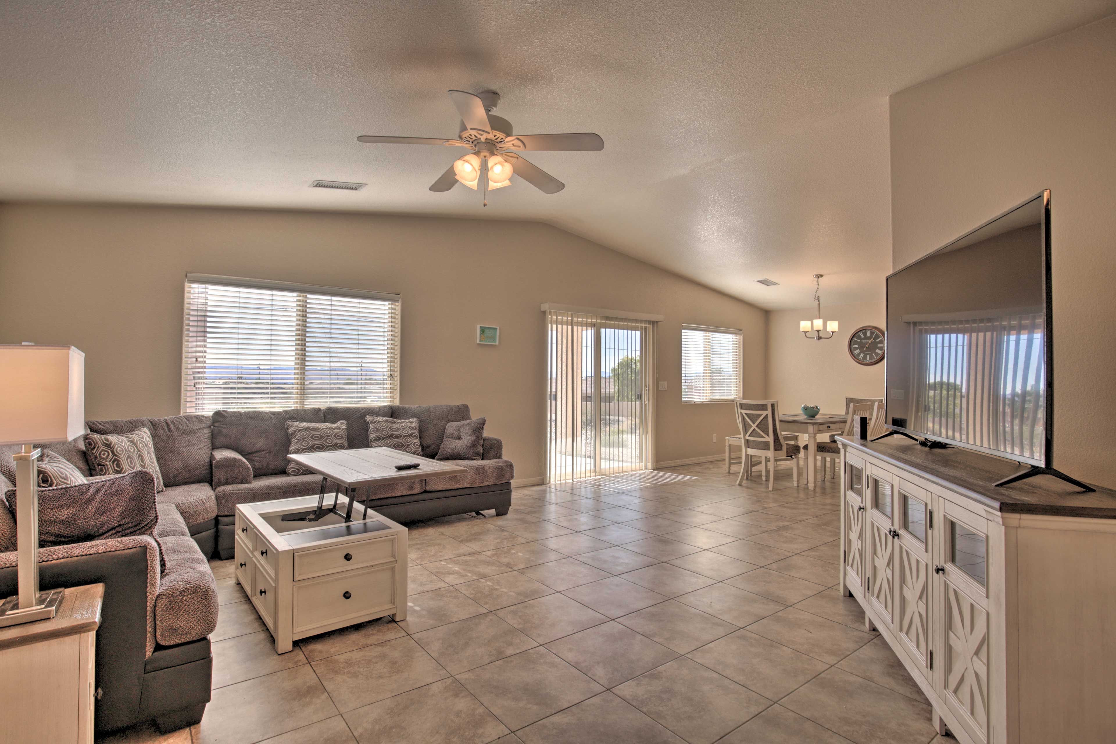 The living room opens in to the kitchen area.