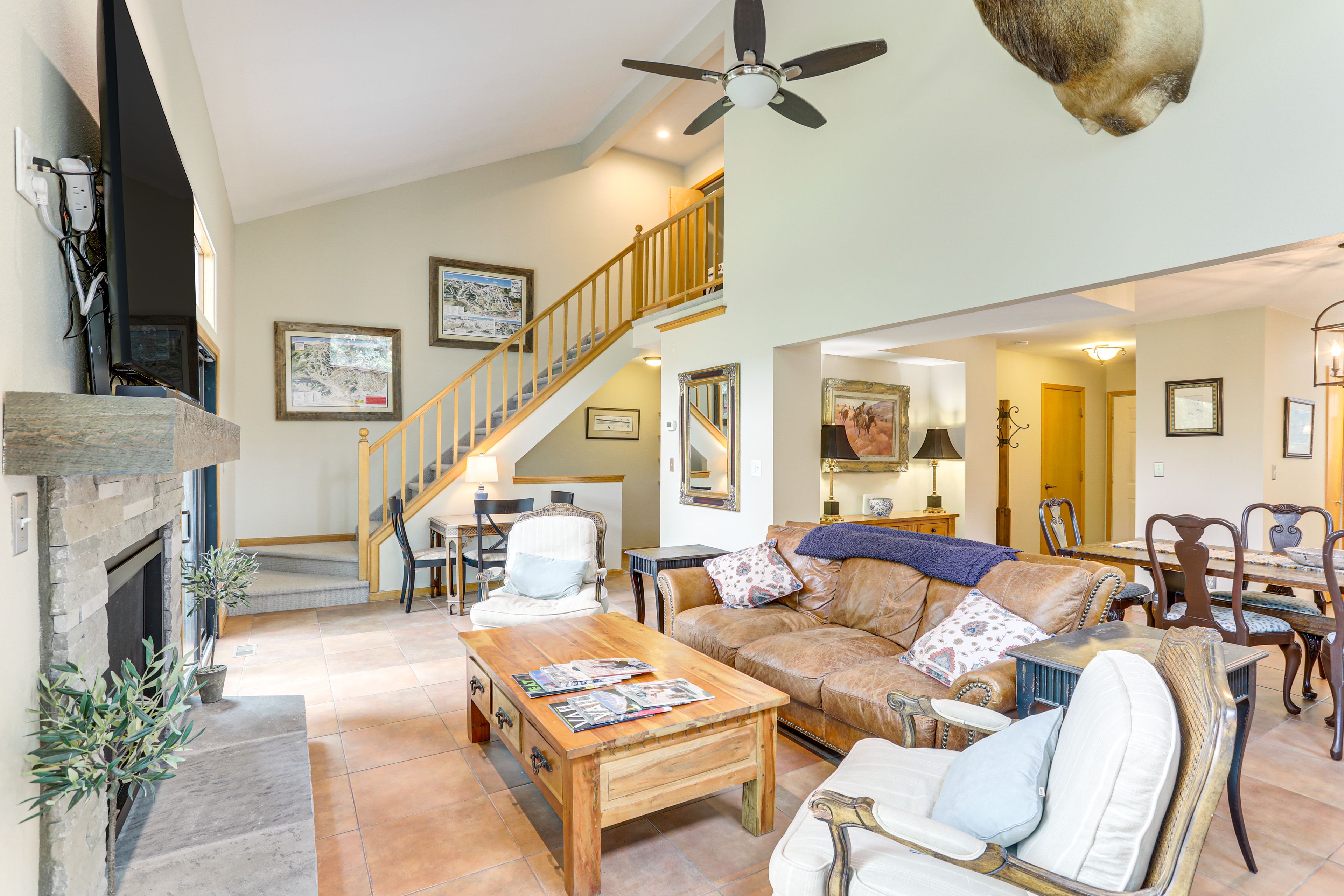 Avon Vacation Rental | 4BR | 3BA | 2,100 Sq Ft | Stairs to Access