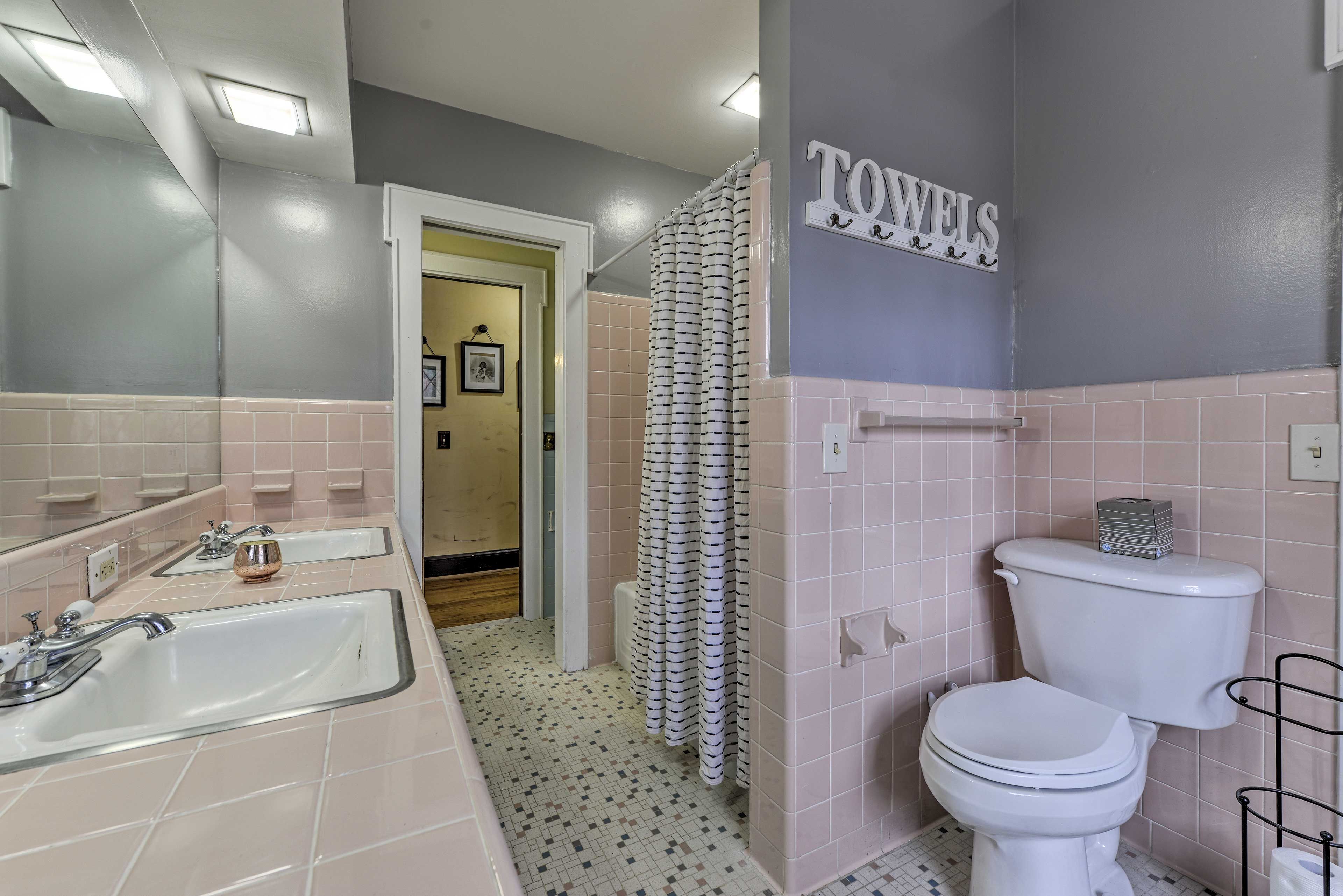 The second two bedrooms share a bathroom.