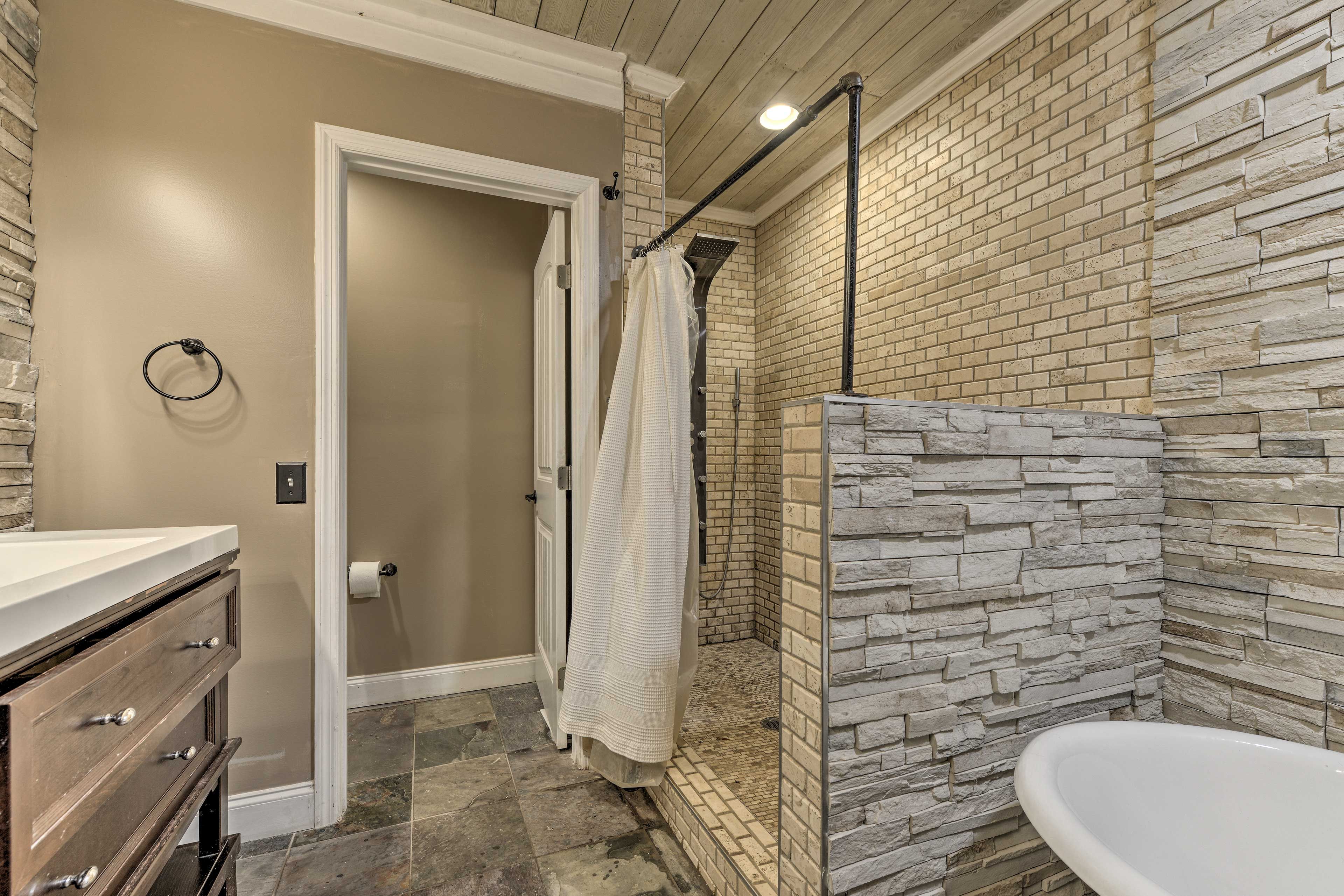 With a stunning walk-in shower, never skip out on a rinse!