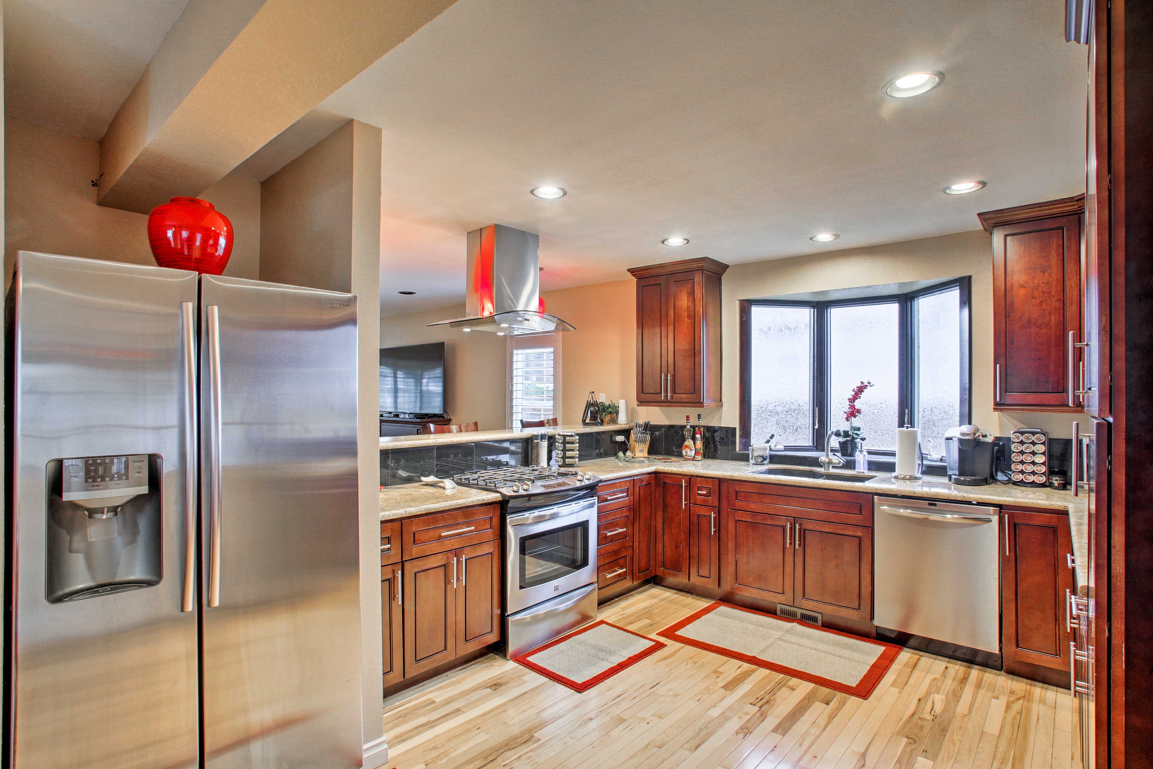 Whip up gourmet goods in the full kitchen.