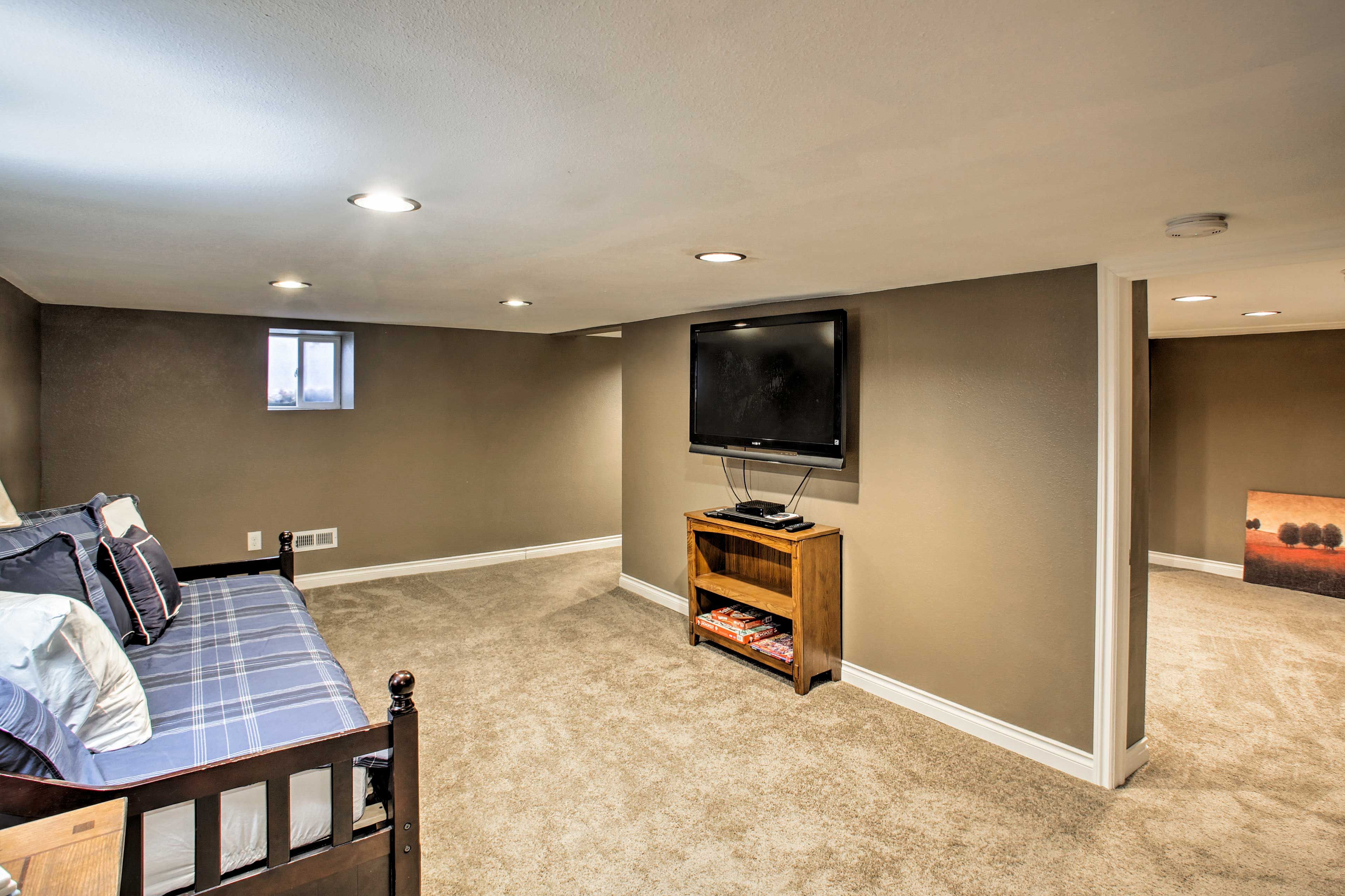 Head downstairs for family movie night.