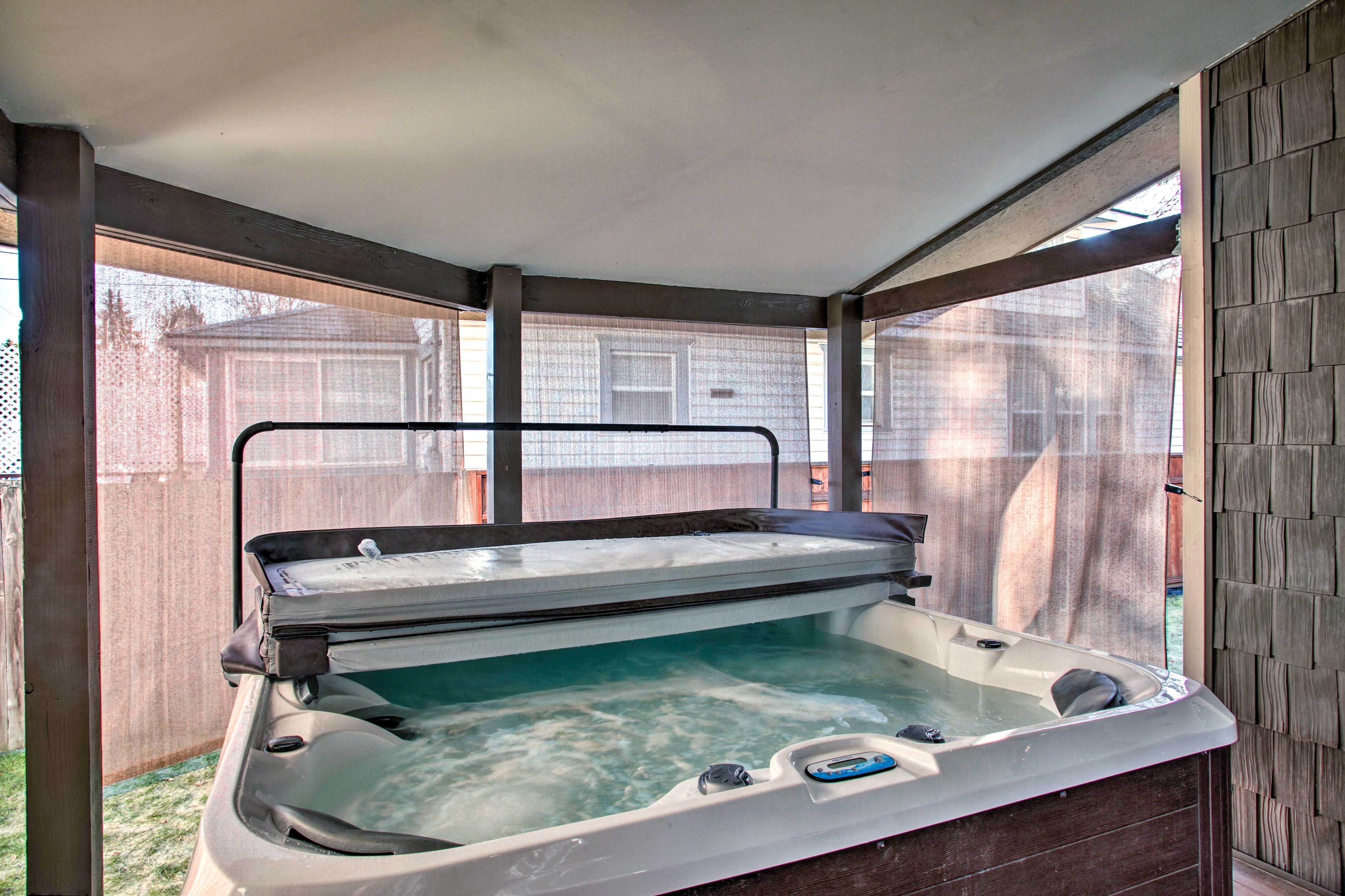 There's no better way to end the day than with a dip in the hot tub.