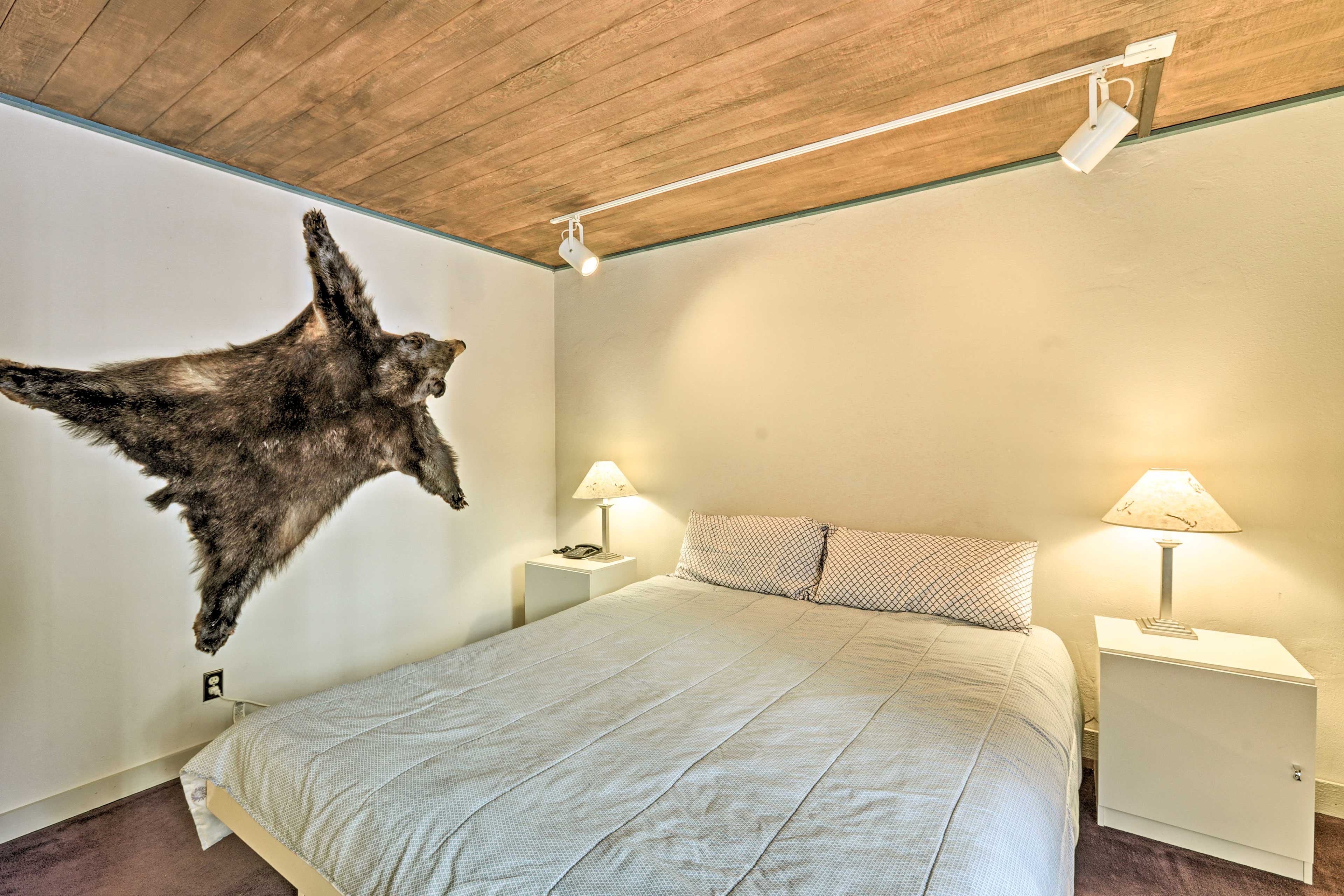 Sleep peacefully in this bright bedroom.