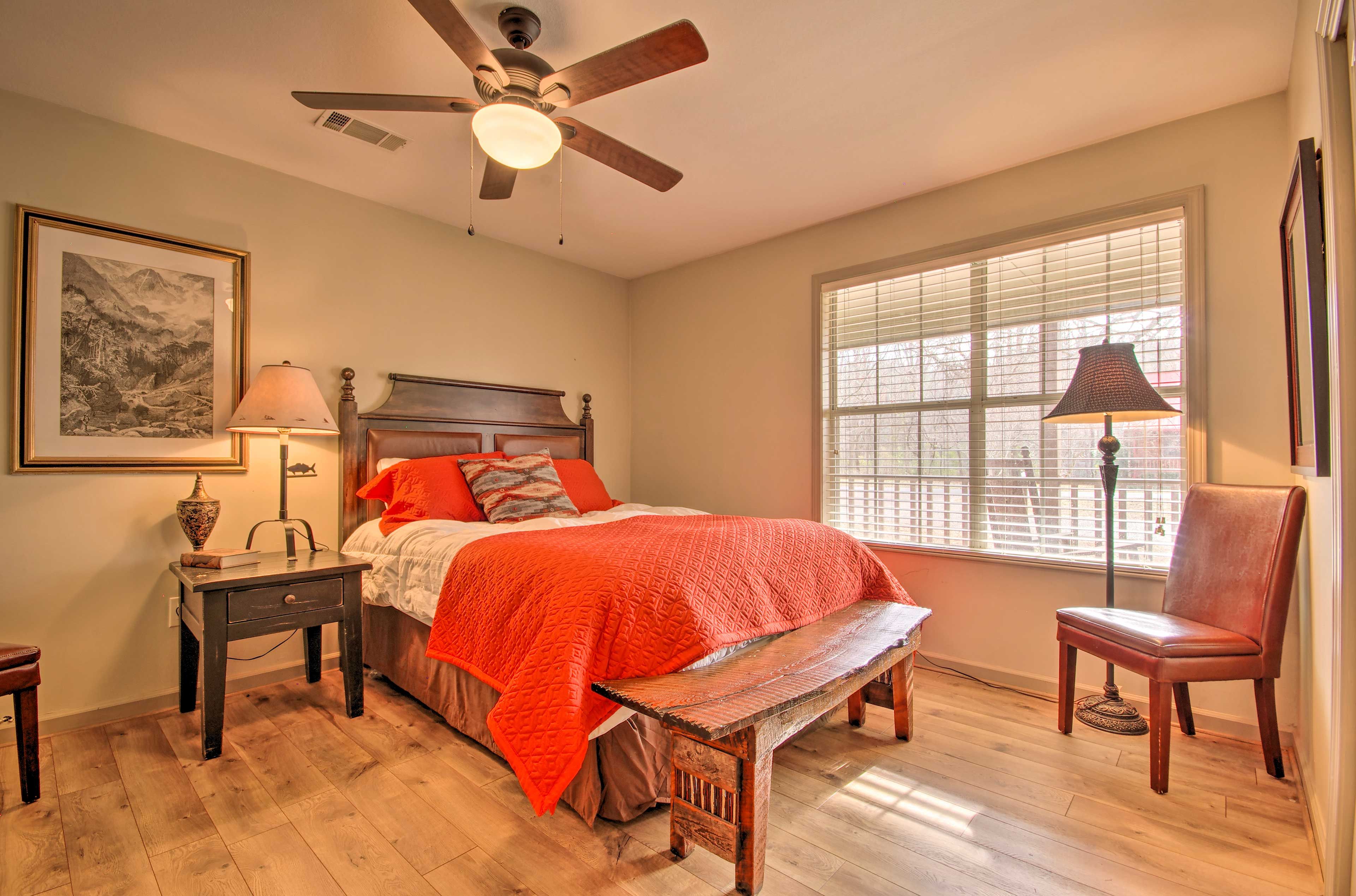 Claim this king-sized bed as your own!