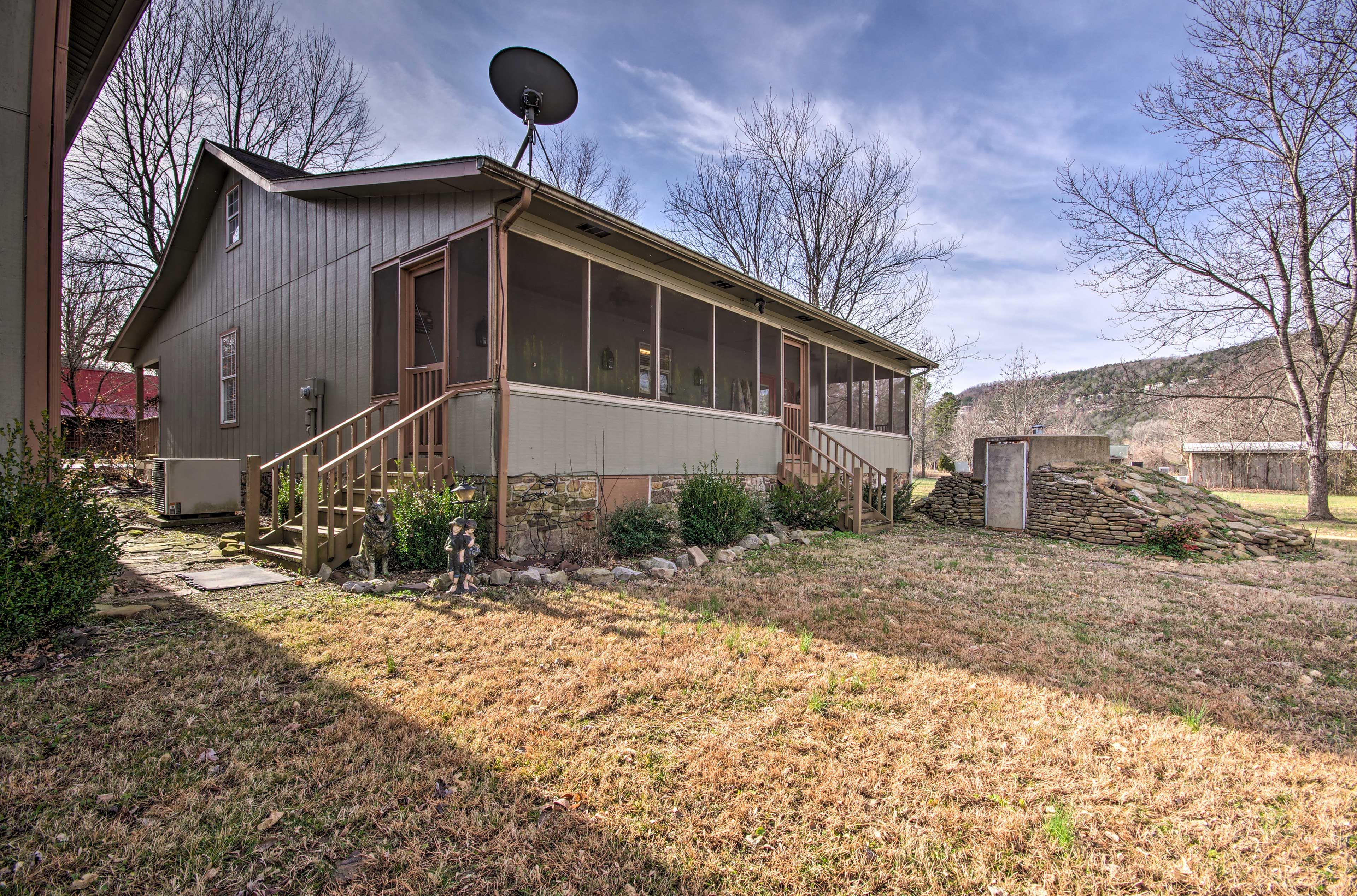 The home is located just across the street from the White River.