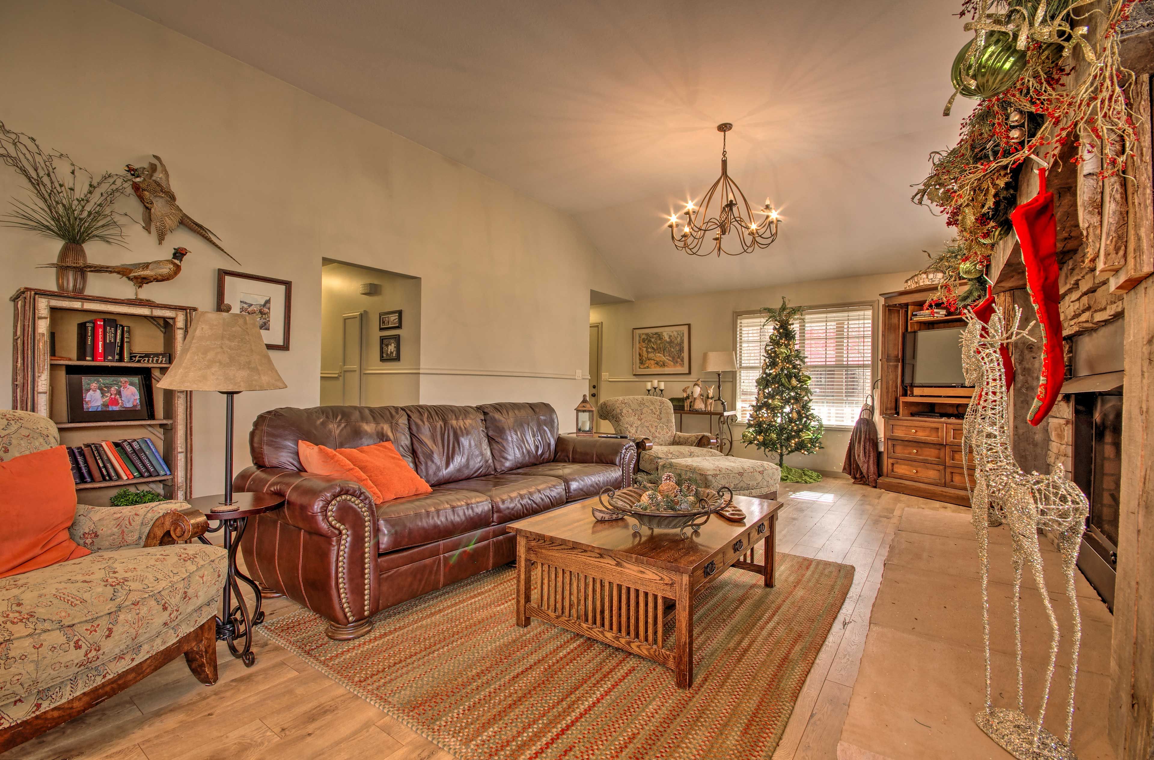 End each day cuddled up on the leather couch!
