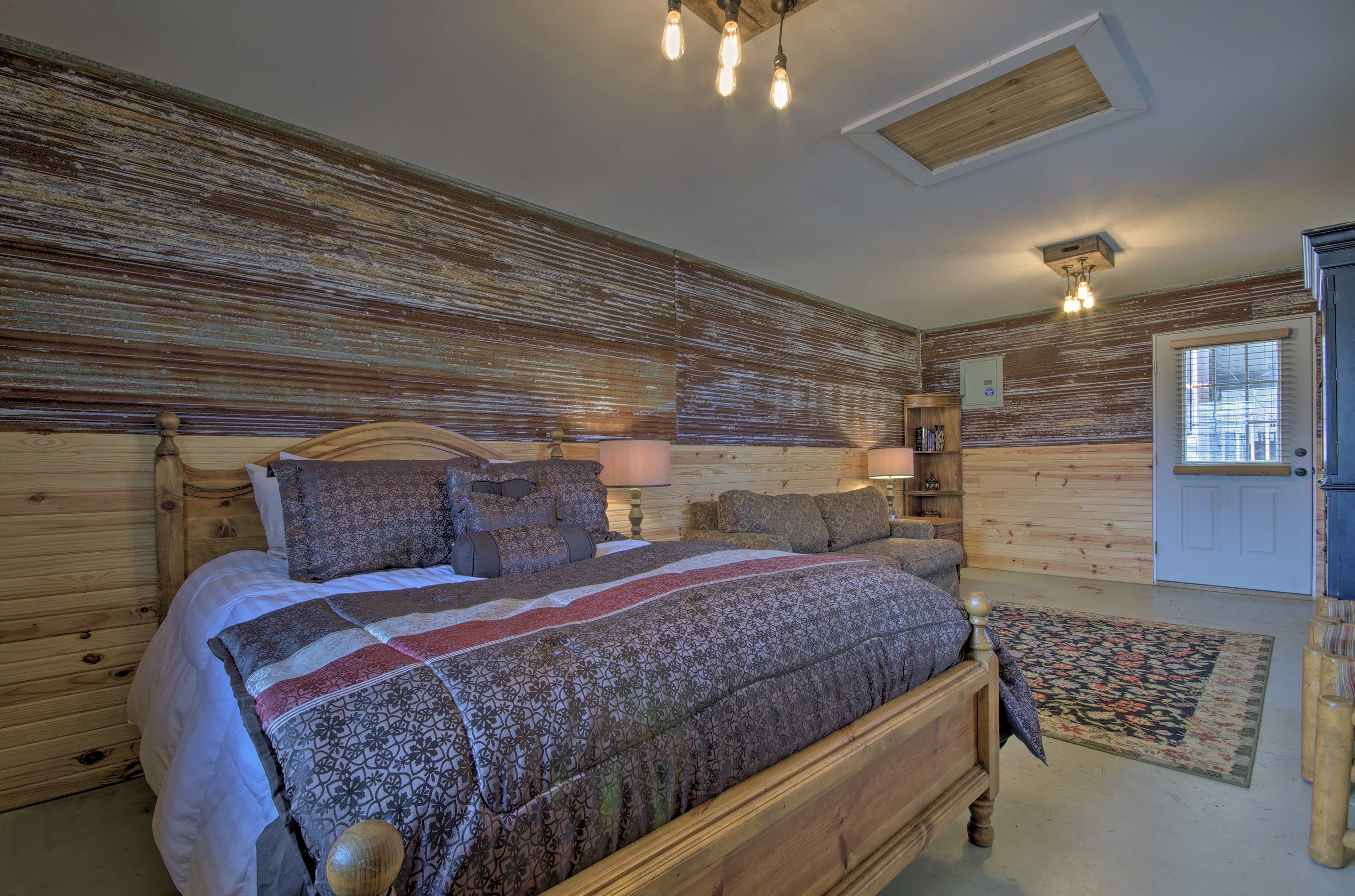 Claim this queen bed as your own.