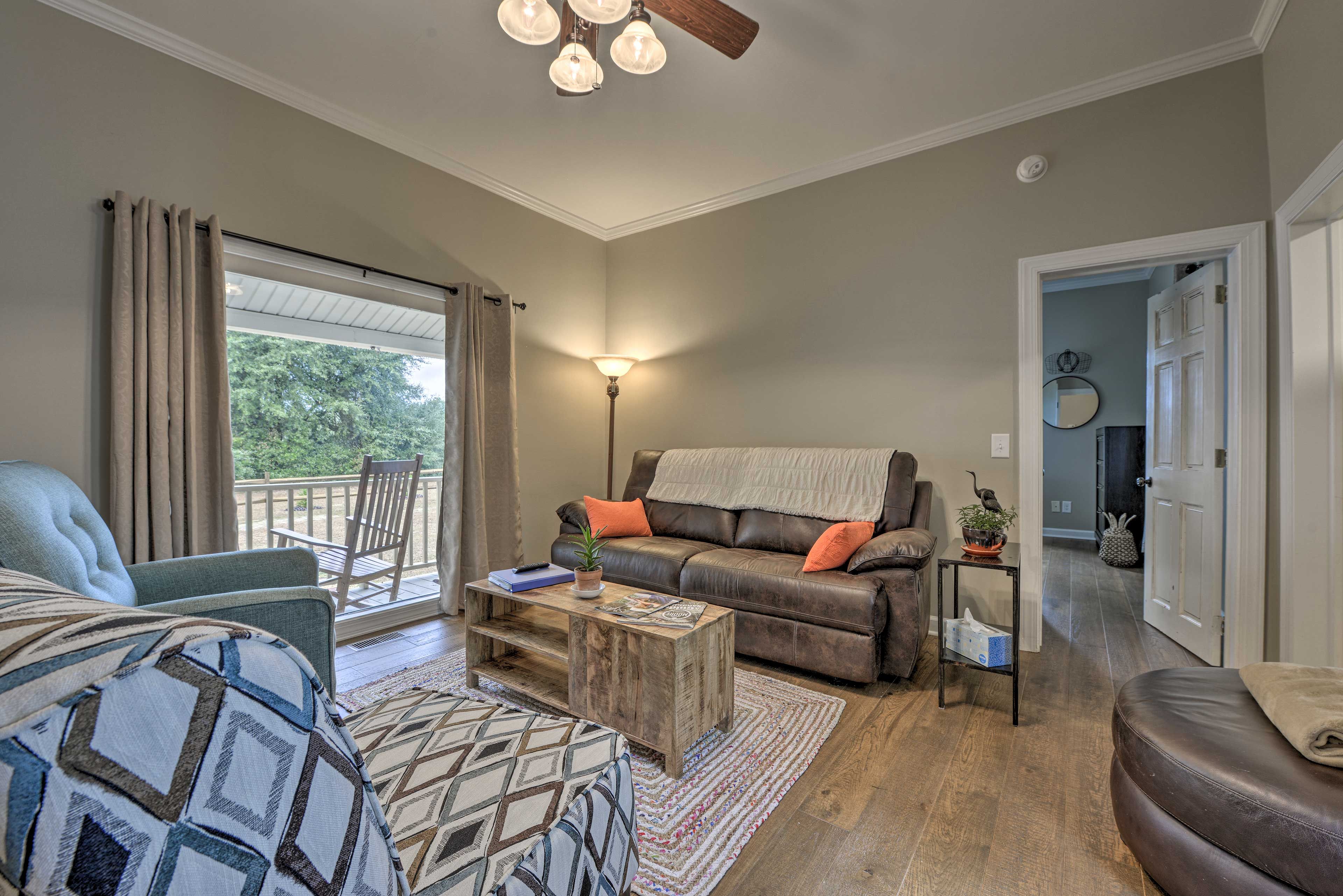 Relax in the living room after a day outside.