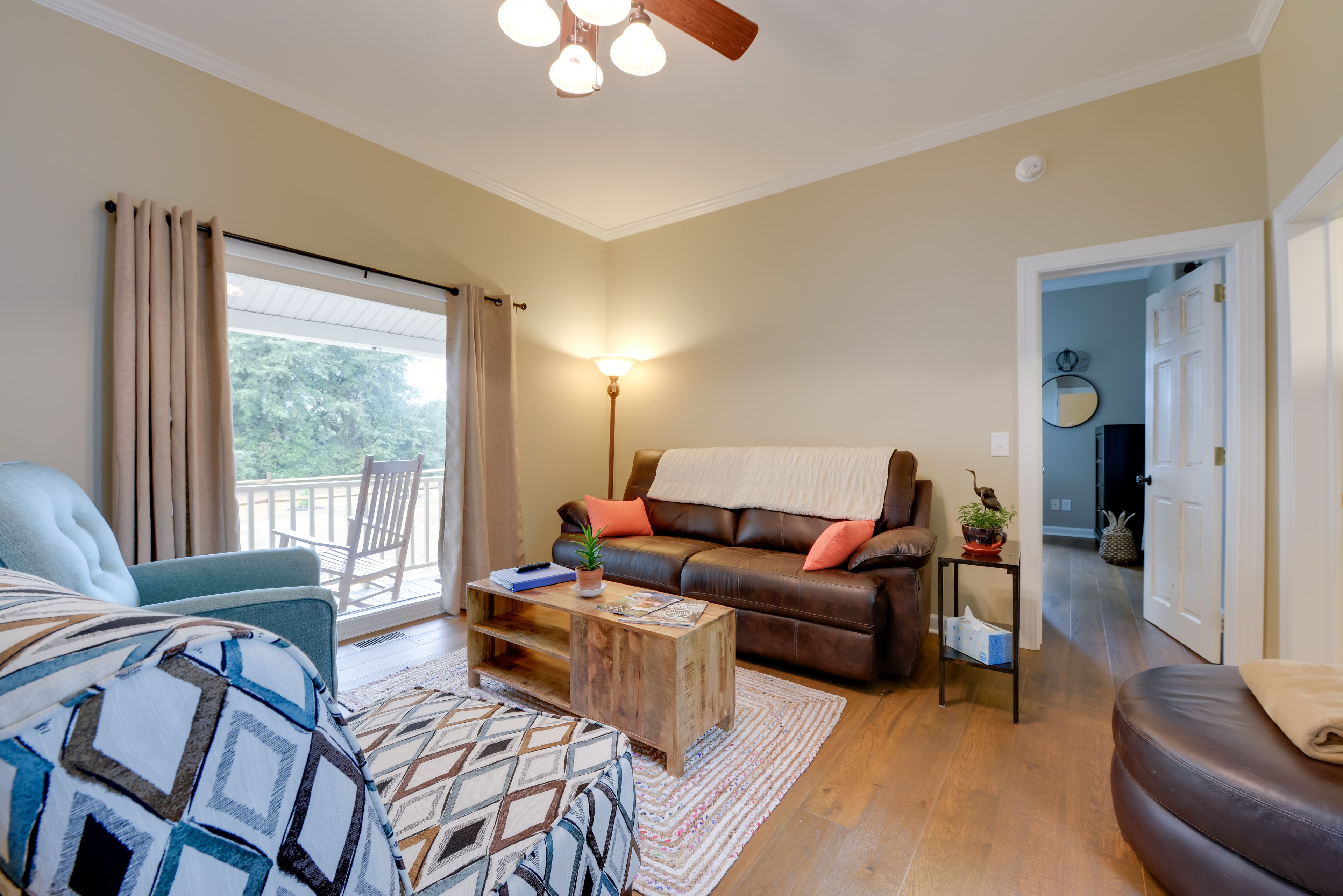 Relax in the living room after a day outside.