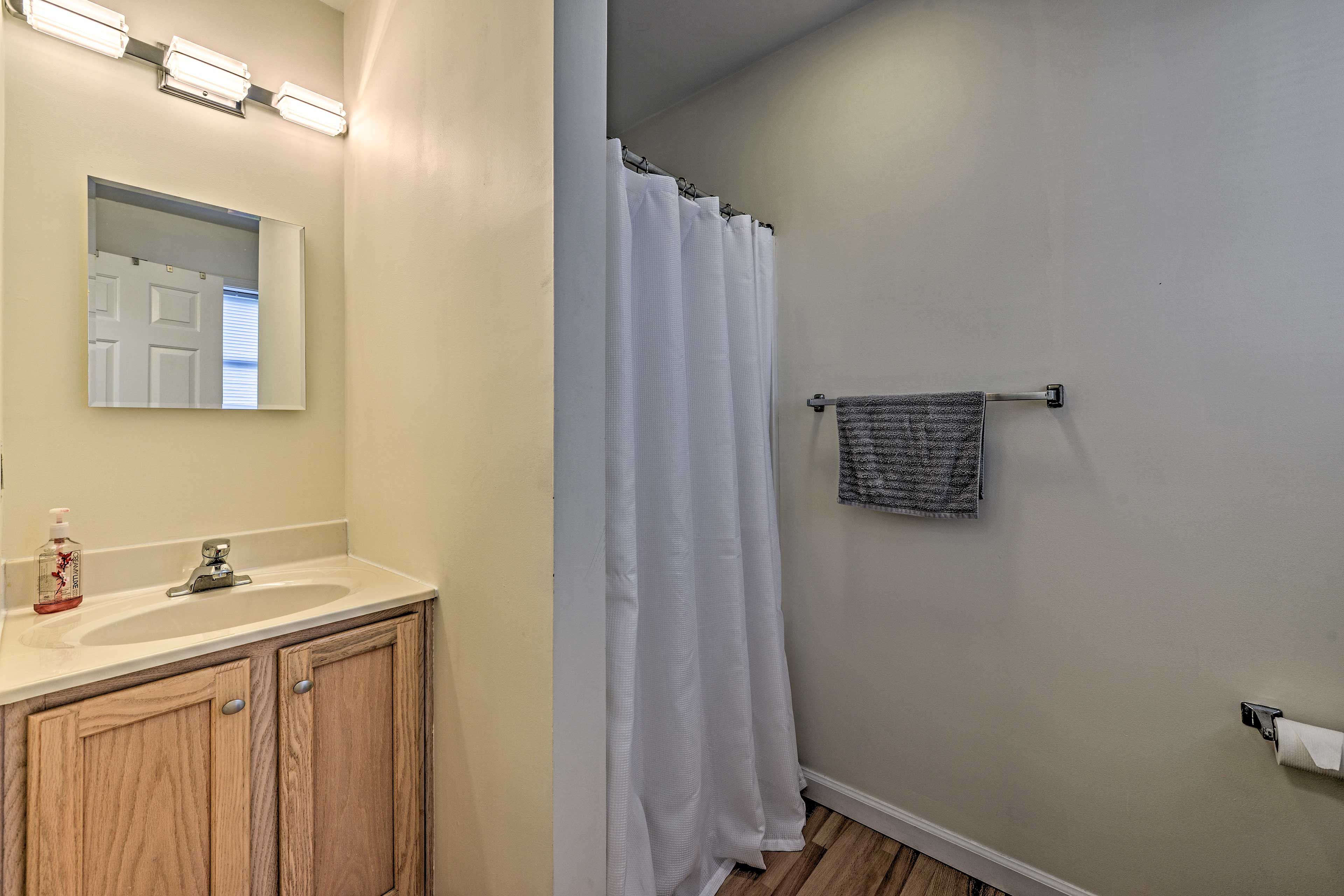 Rinse off in the second full bath's walk-in shower.