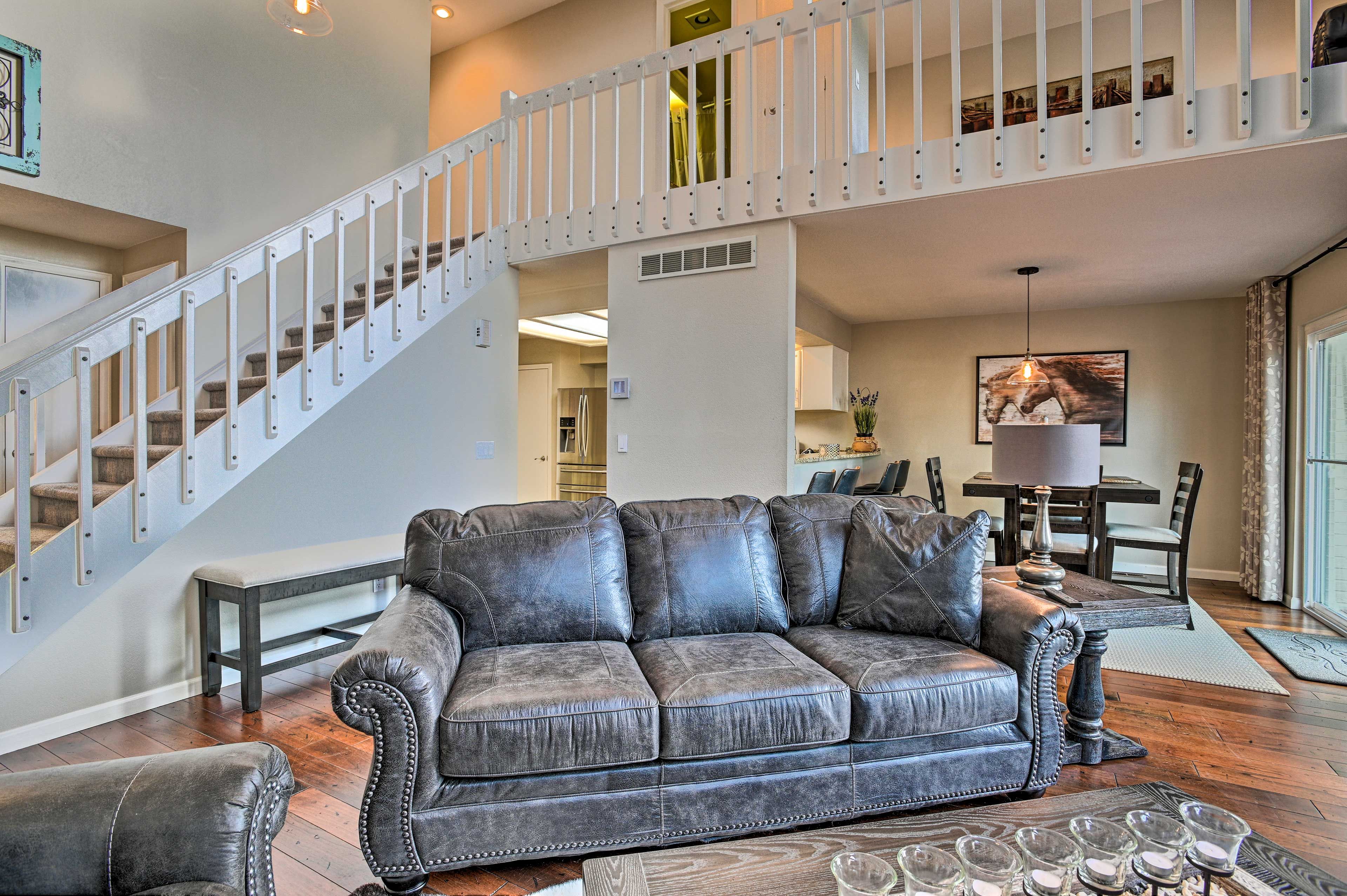 Head up to the loft for a little privacy.