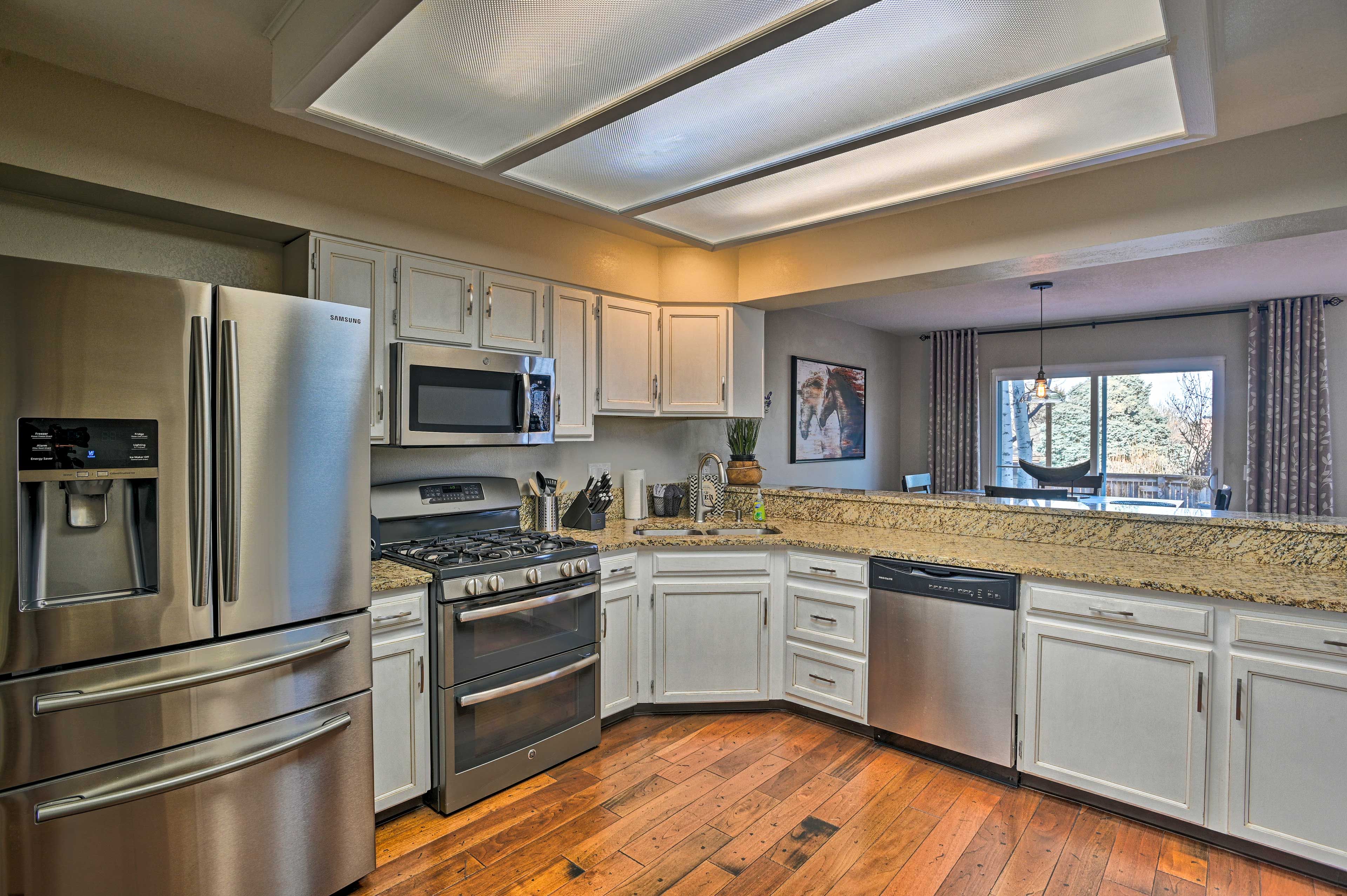 Whip up gourmet goods in the spacious kitchen after a day of fun.