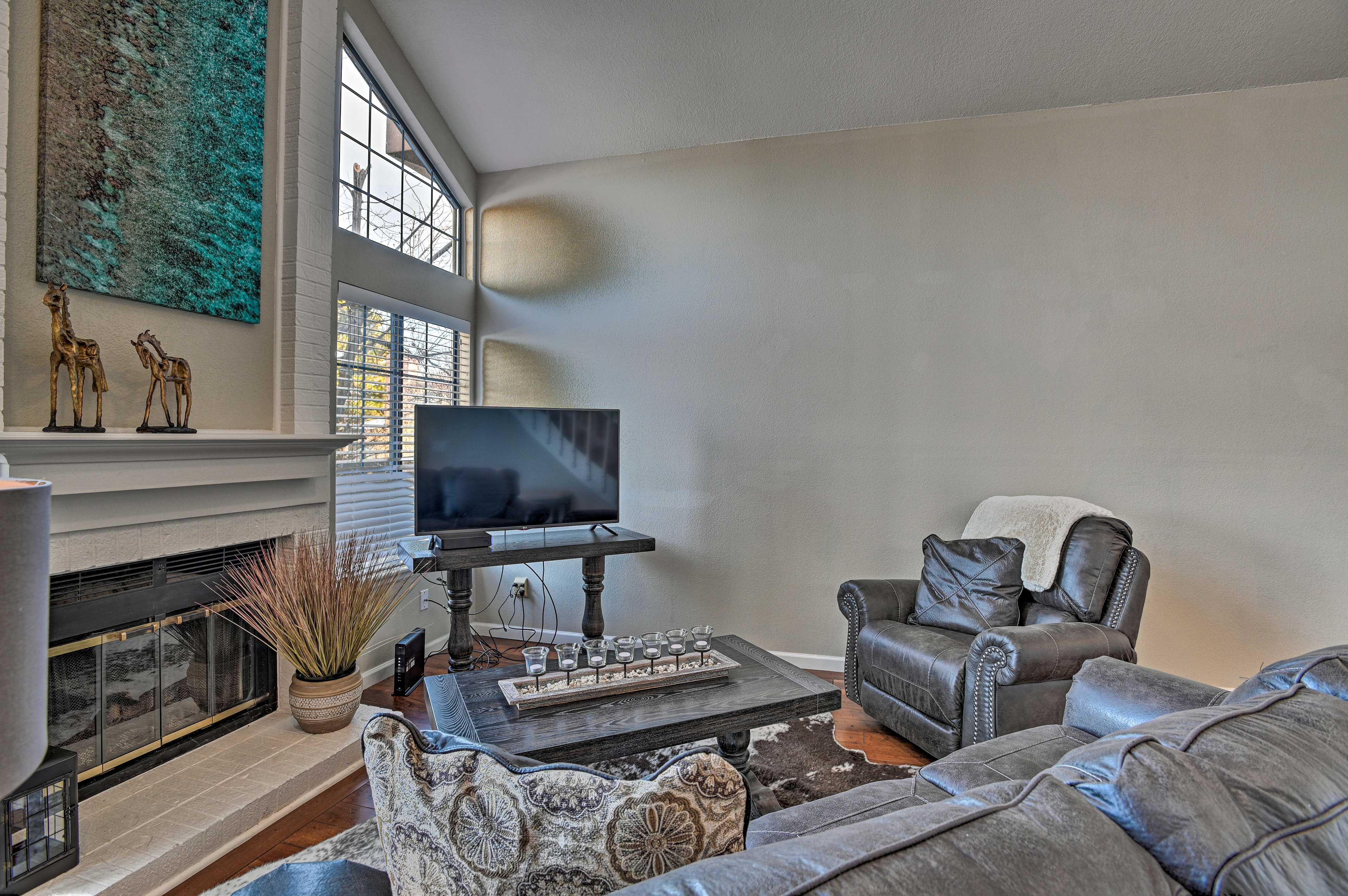 Enjoy family favorites on the flat-screen TV.