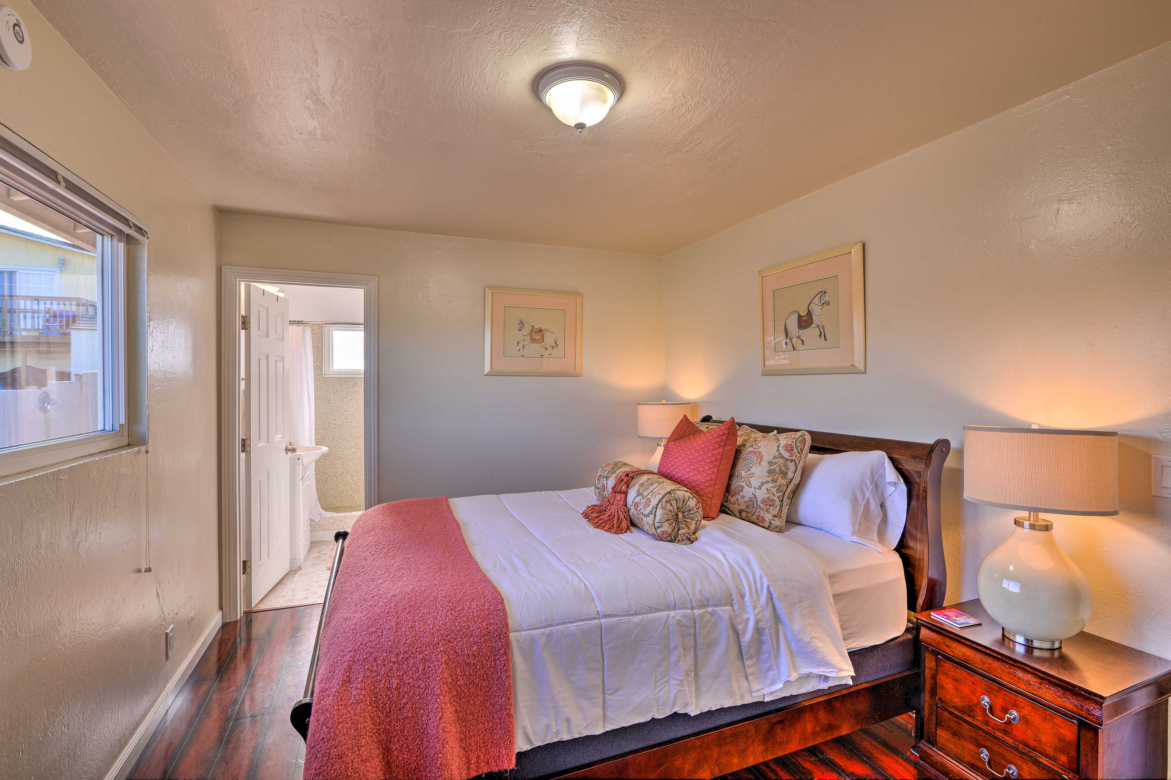 This bedroom has its own en-suite bath.