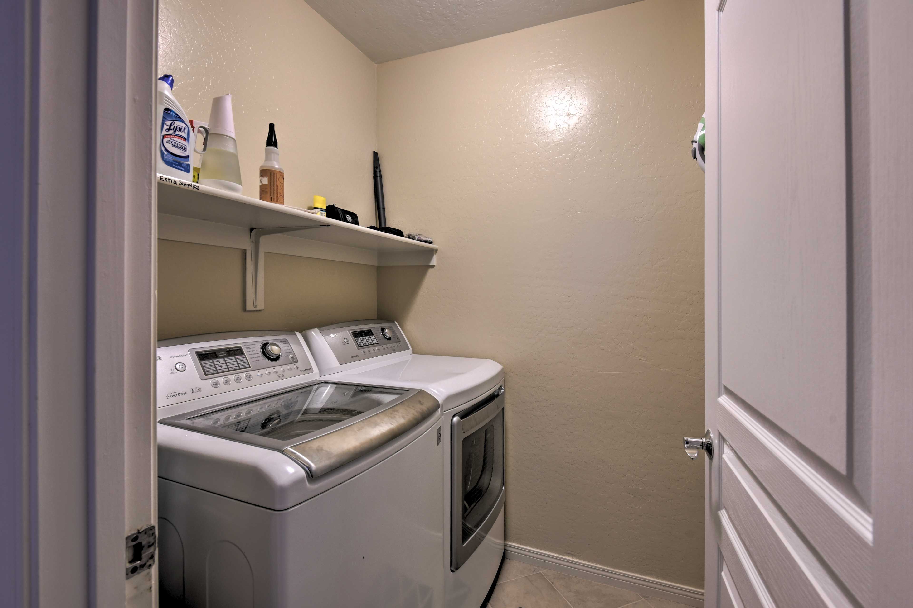 Throw a load of laundry in while you're out for the day!