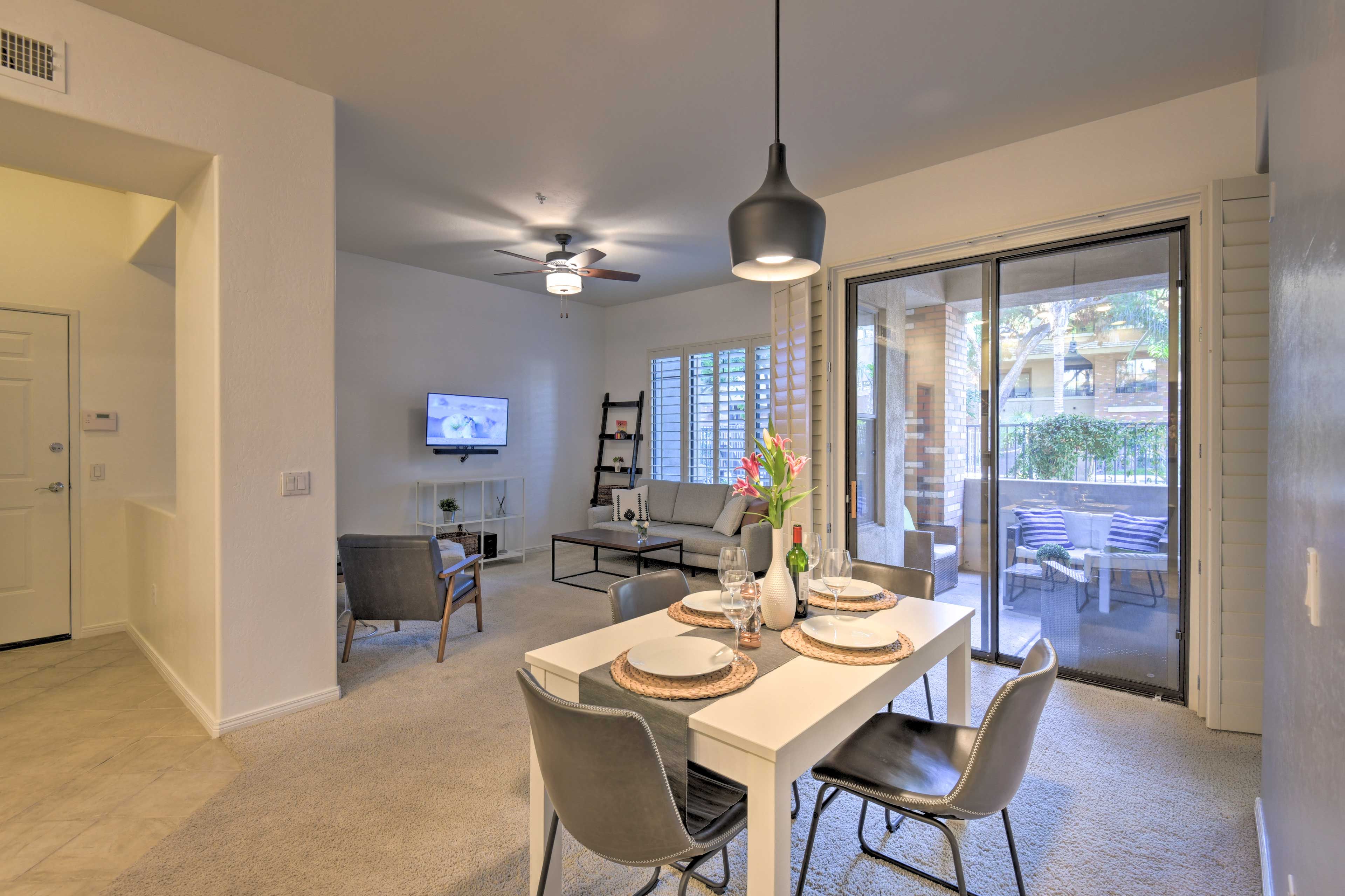 Gather for a delicious meal at the dining table.