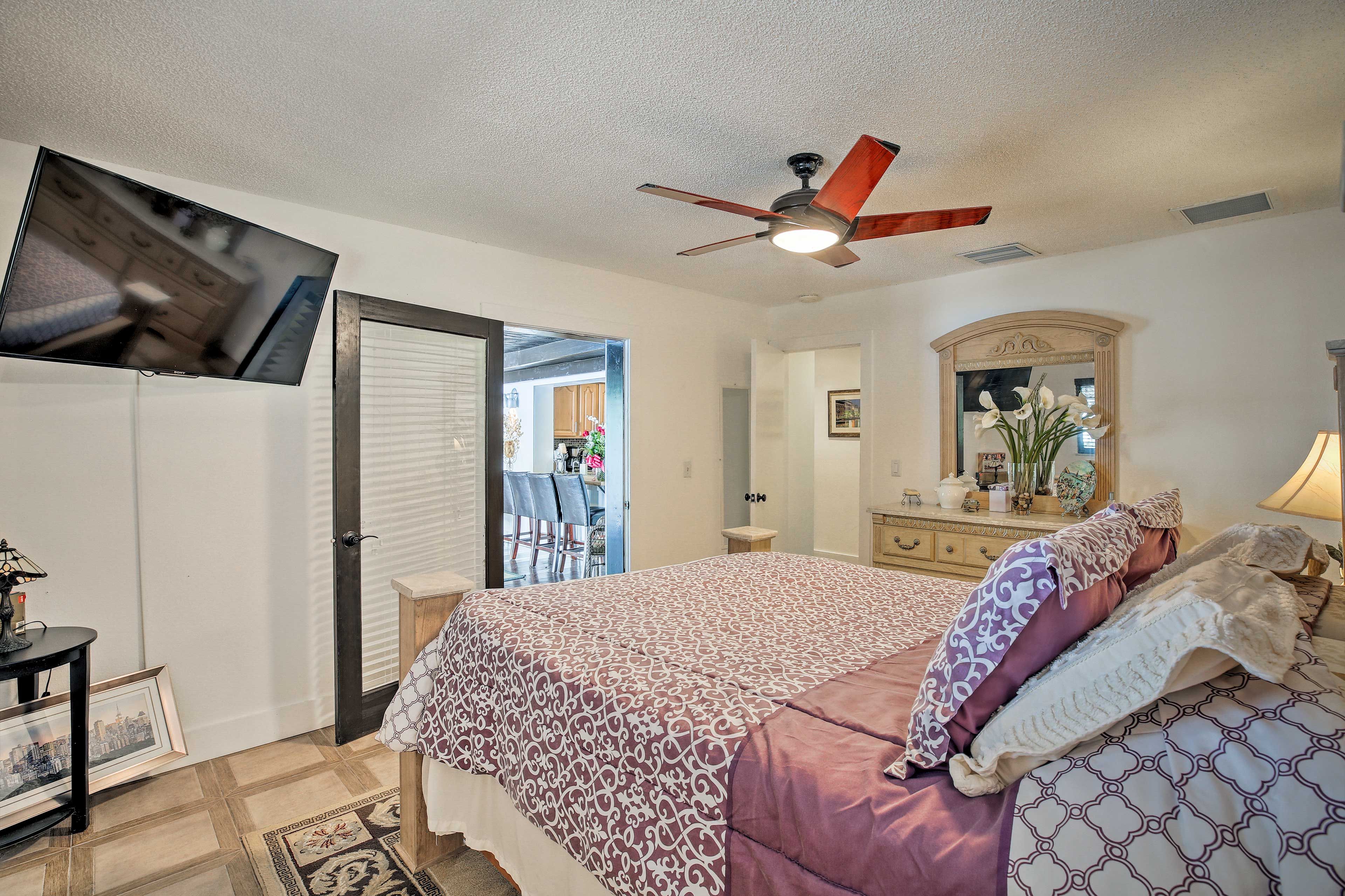Each room boasts a personal flat-screen, so no need to fight over the remote!
