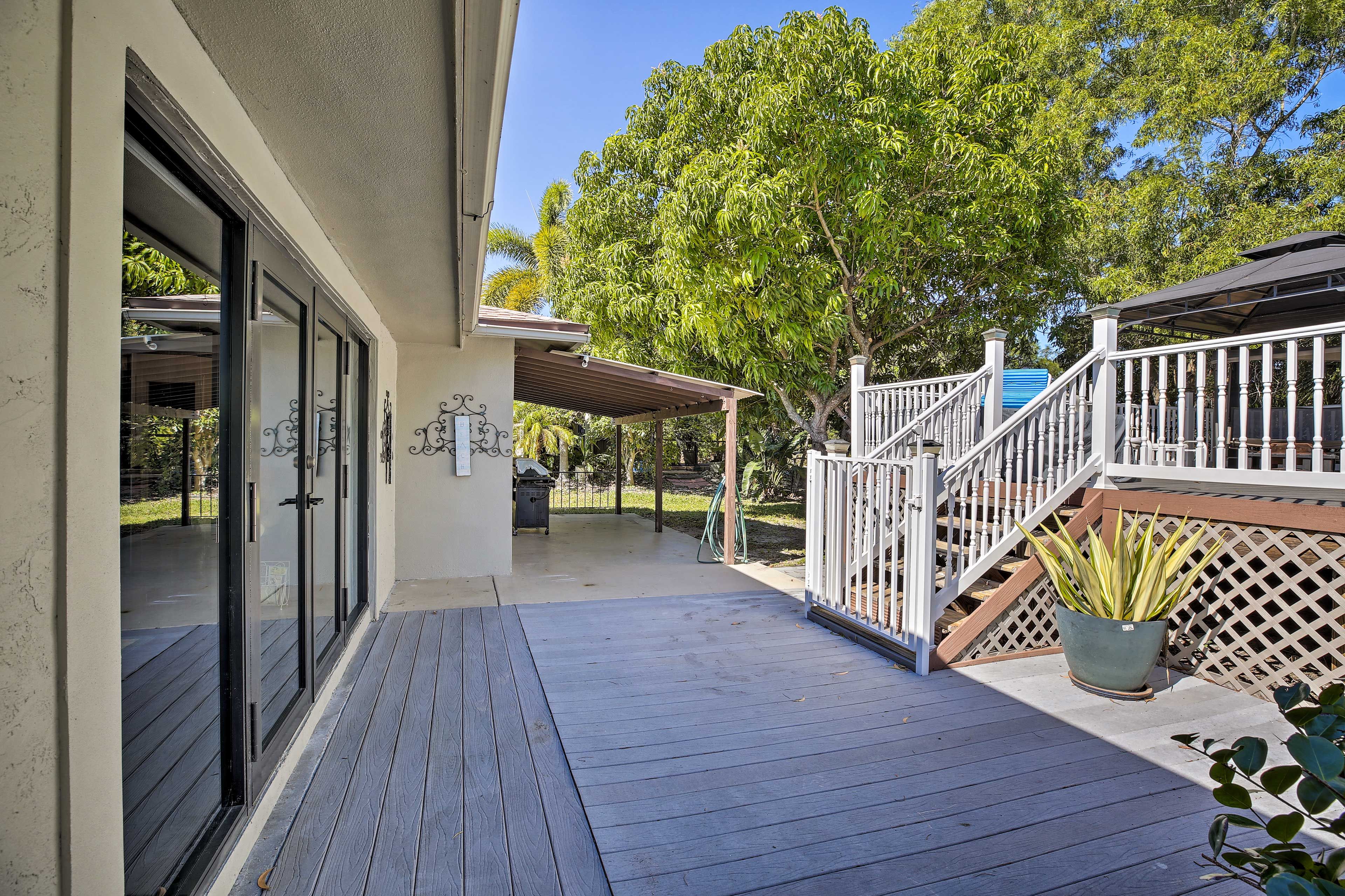 Head outside to soak up the sunshine on the deck.