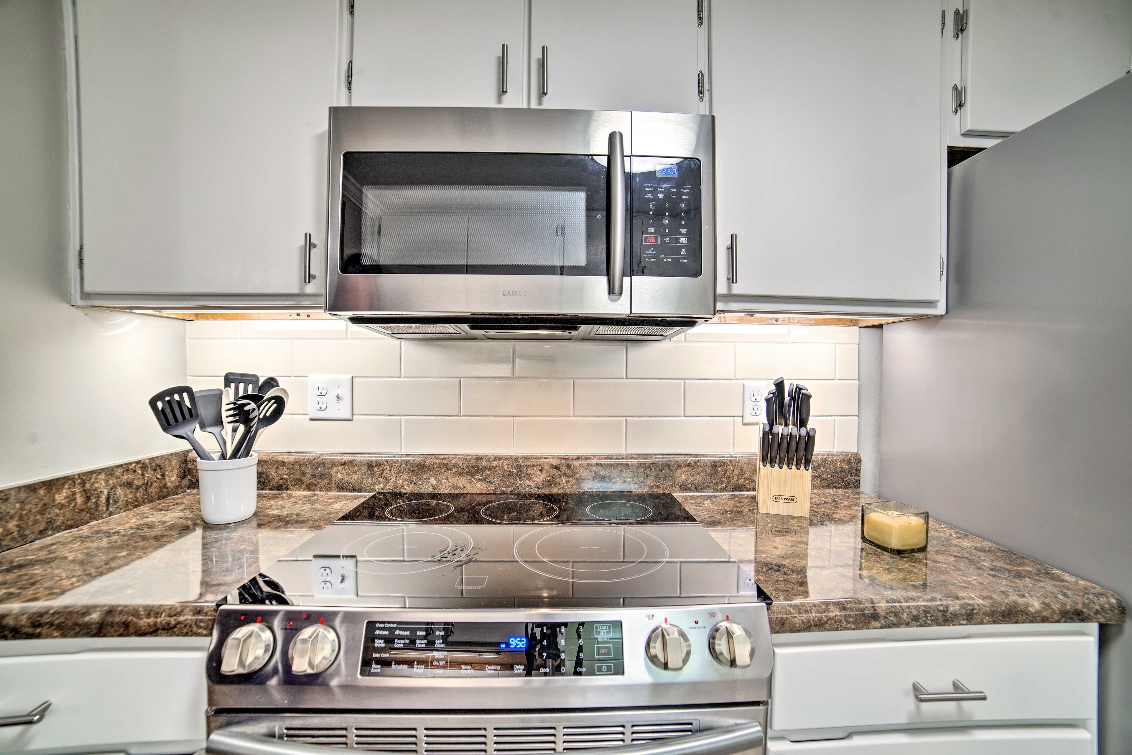 Whip up something on the stainless steel appliances.