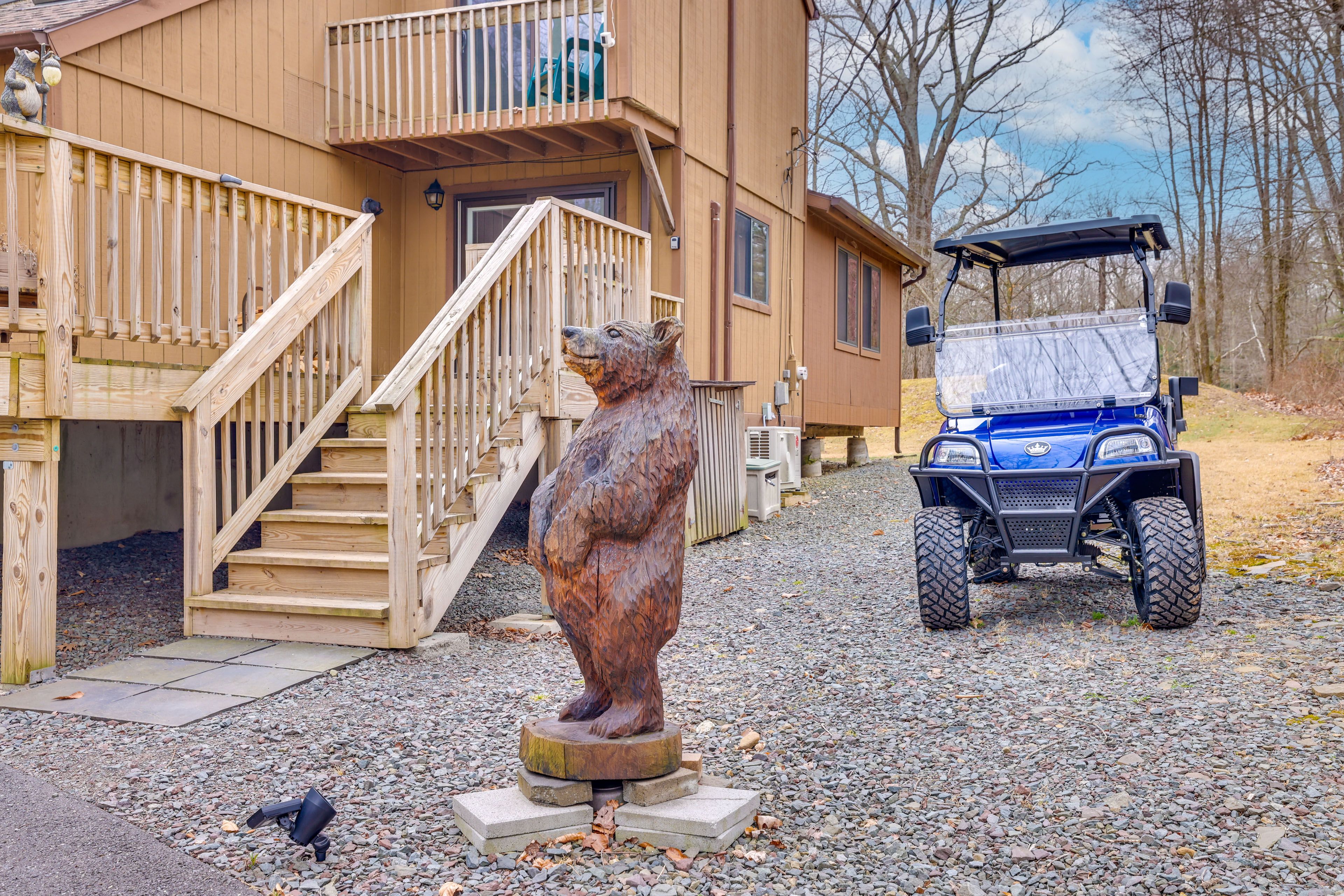 Pocono Lake Vacation Rental | 3BR | 2BA | Stairs Required | 1,720 Sq Ft