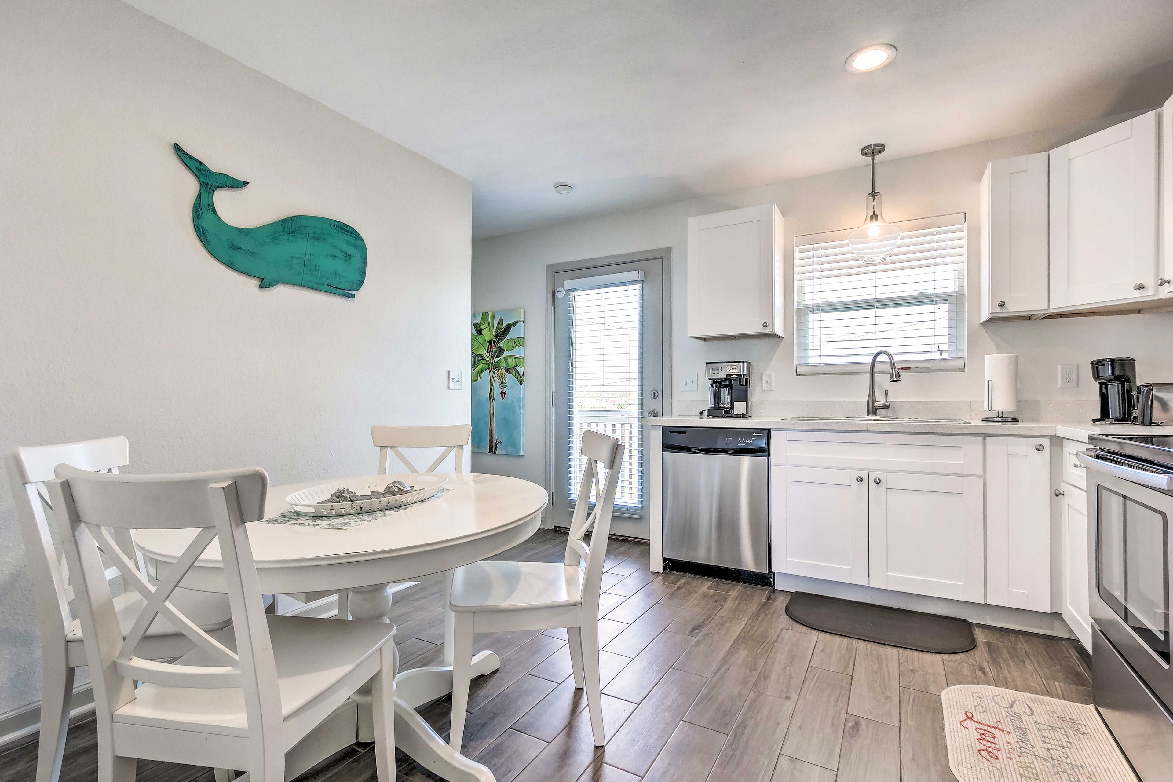 Fully Equipped Kitchen: Breakfast Table | Drip Coffee Maker