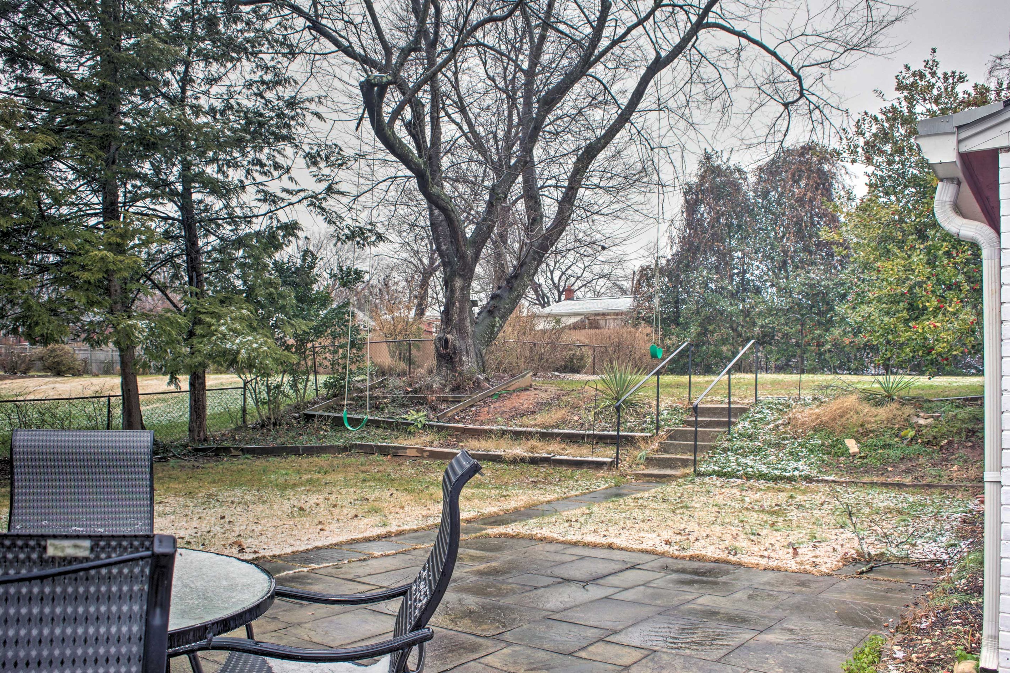 Dine al fresco at the patio table.