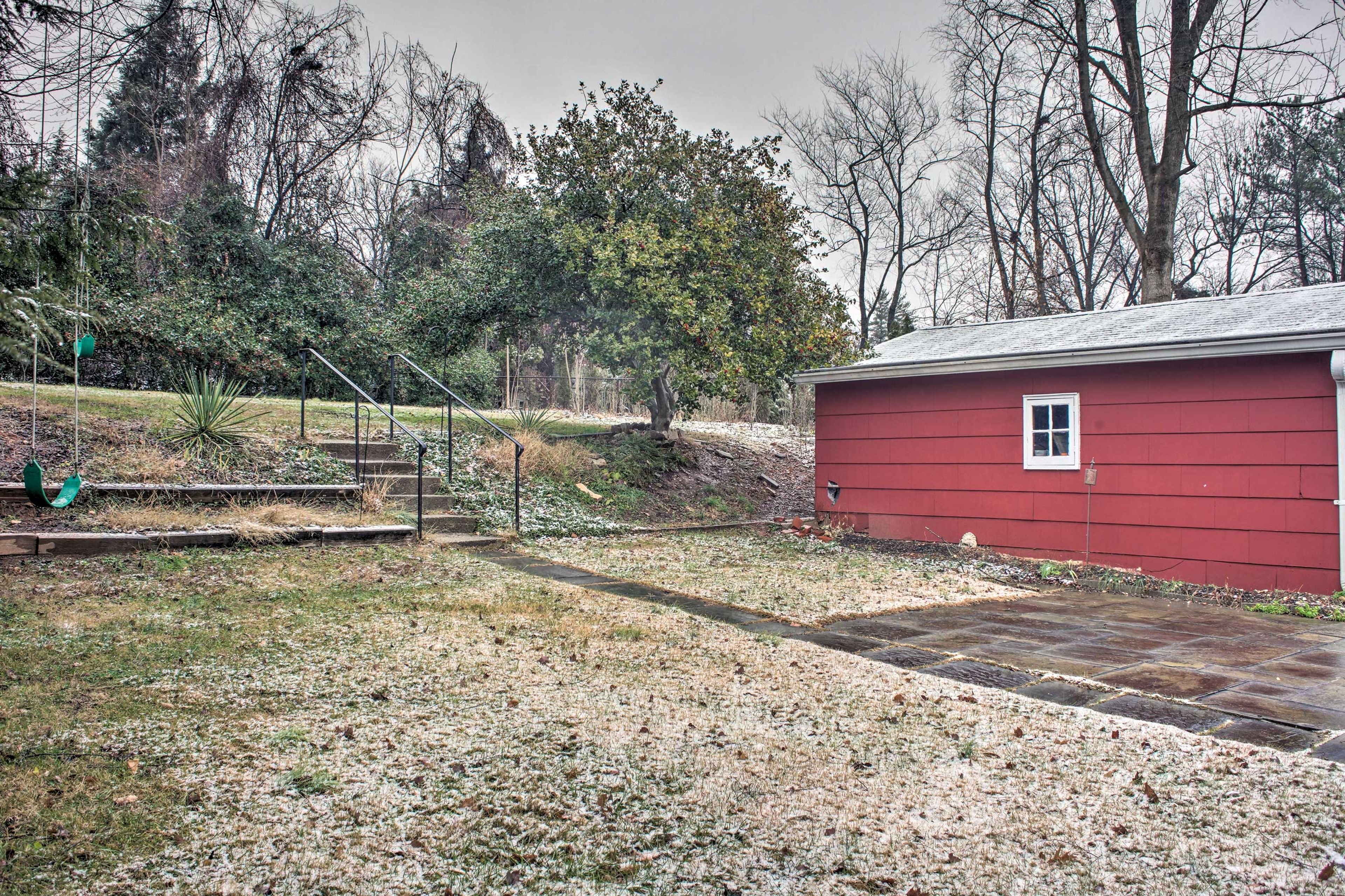 Spend family time outdoors in the backyard.