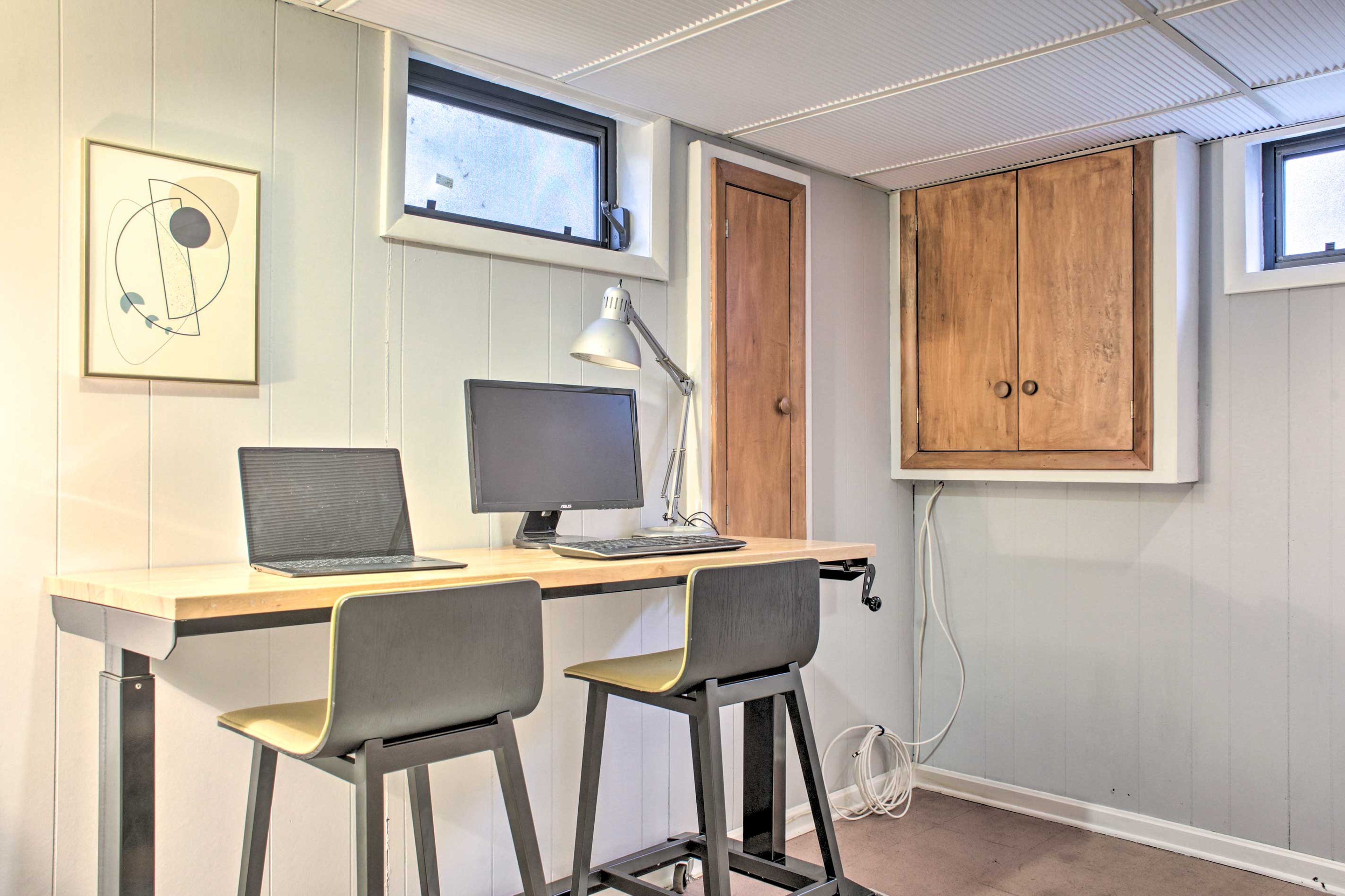 Have a productive moment at the desk.