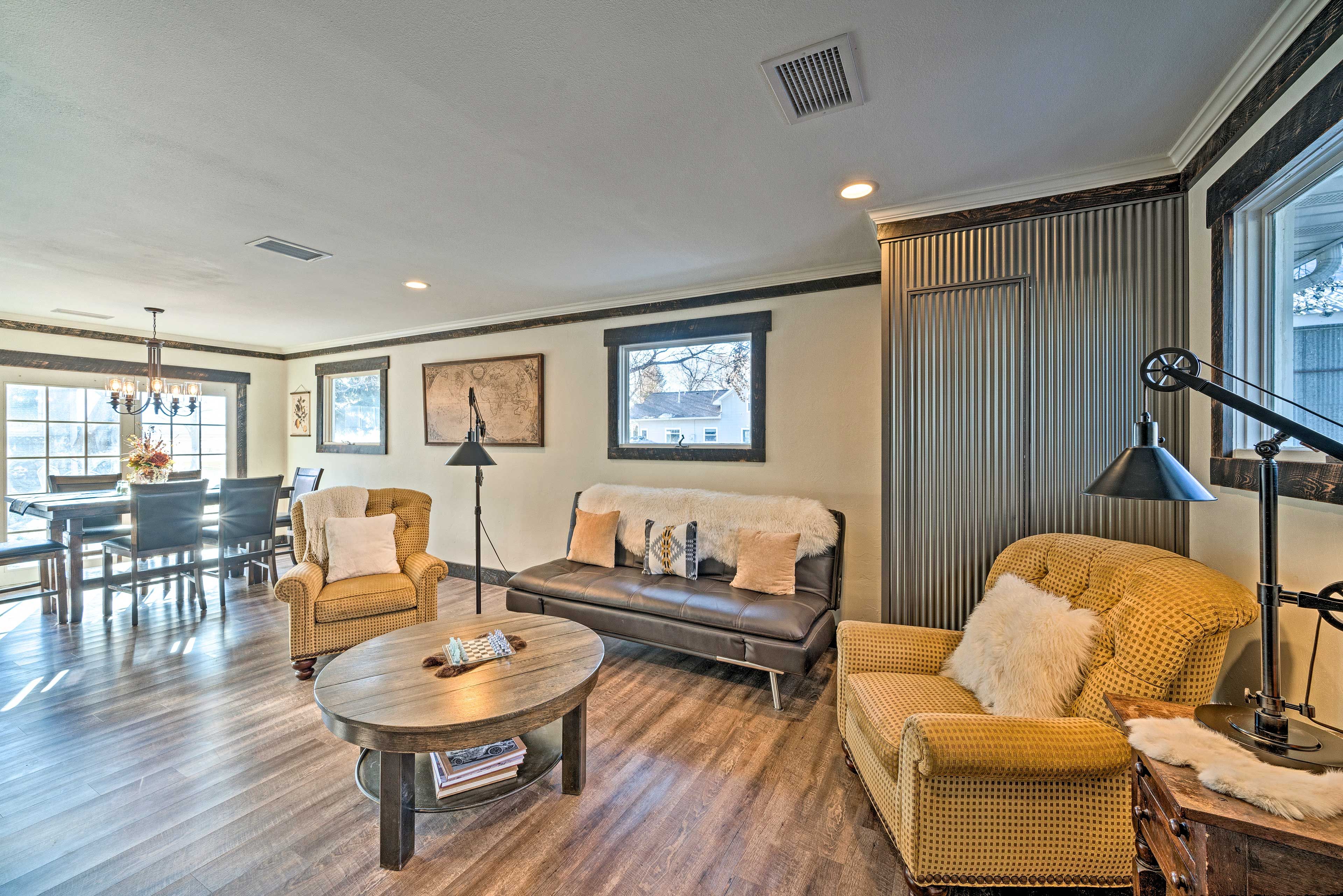 Relax in the living room after a long day out of the house.