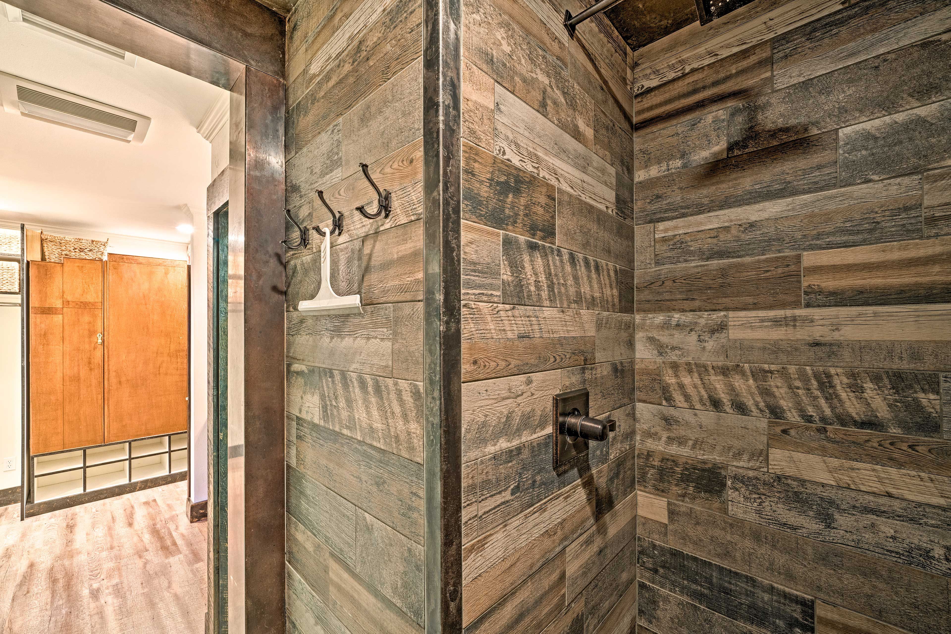 Walk right into this unique shower.