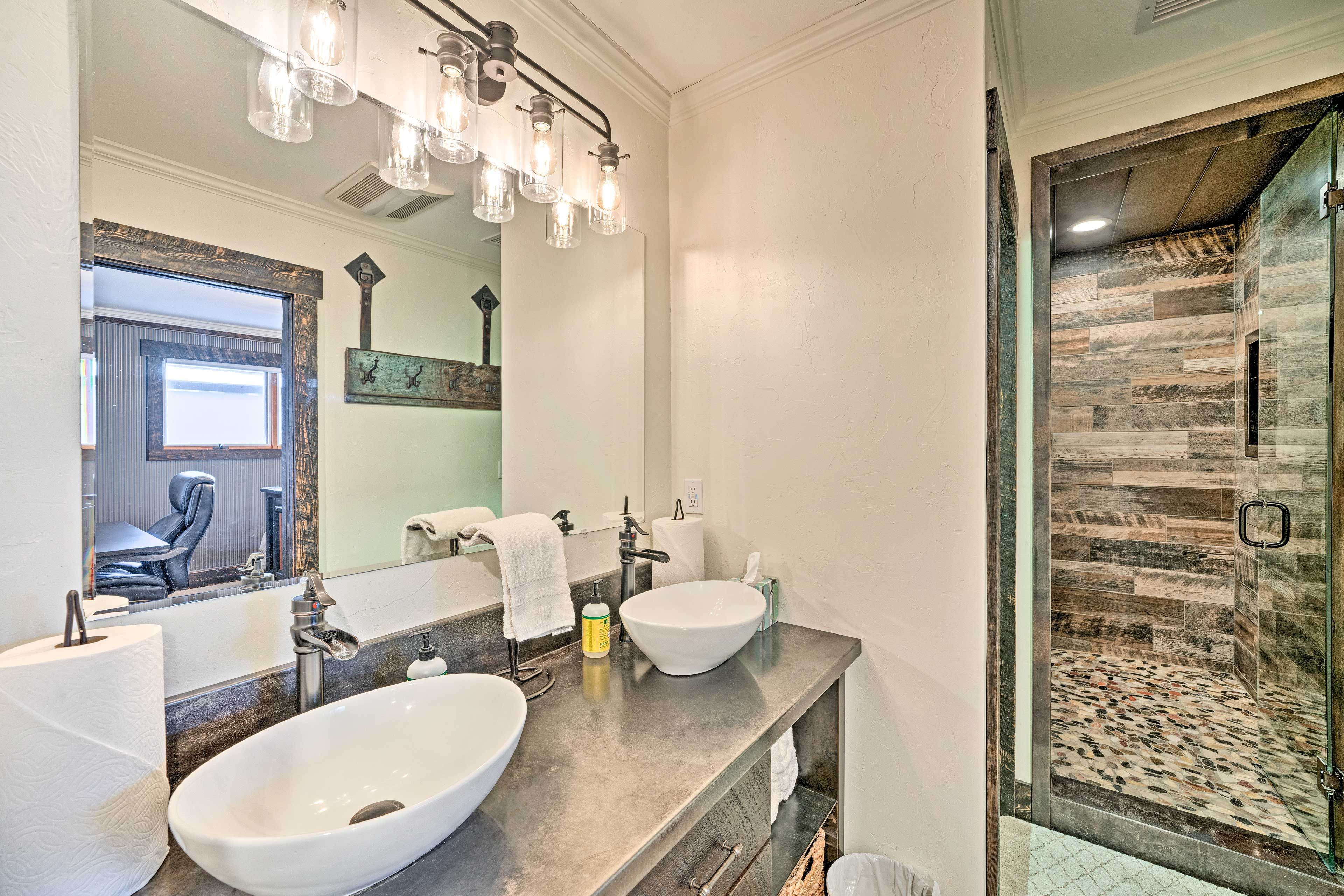 Visit the en-suite bathroom in the morning to start your day with a shower.