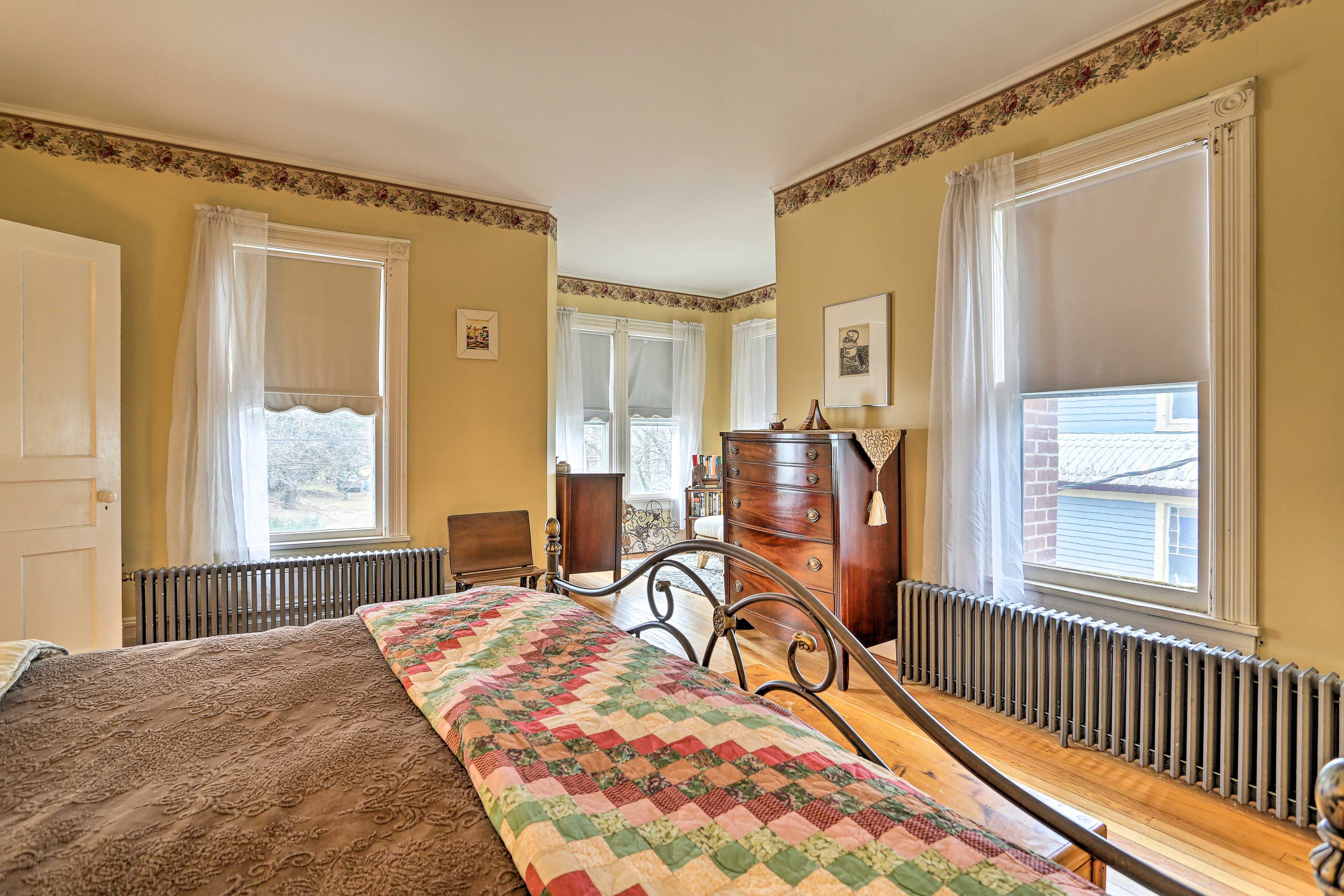 The master bedroom has a reading room with a small library collection!