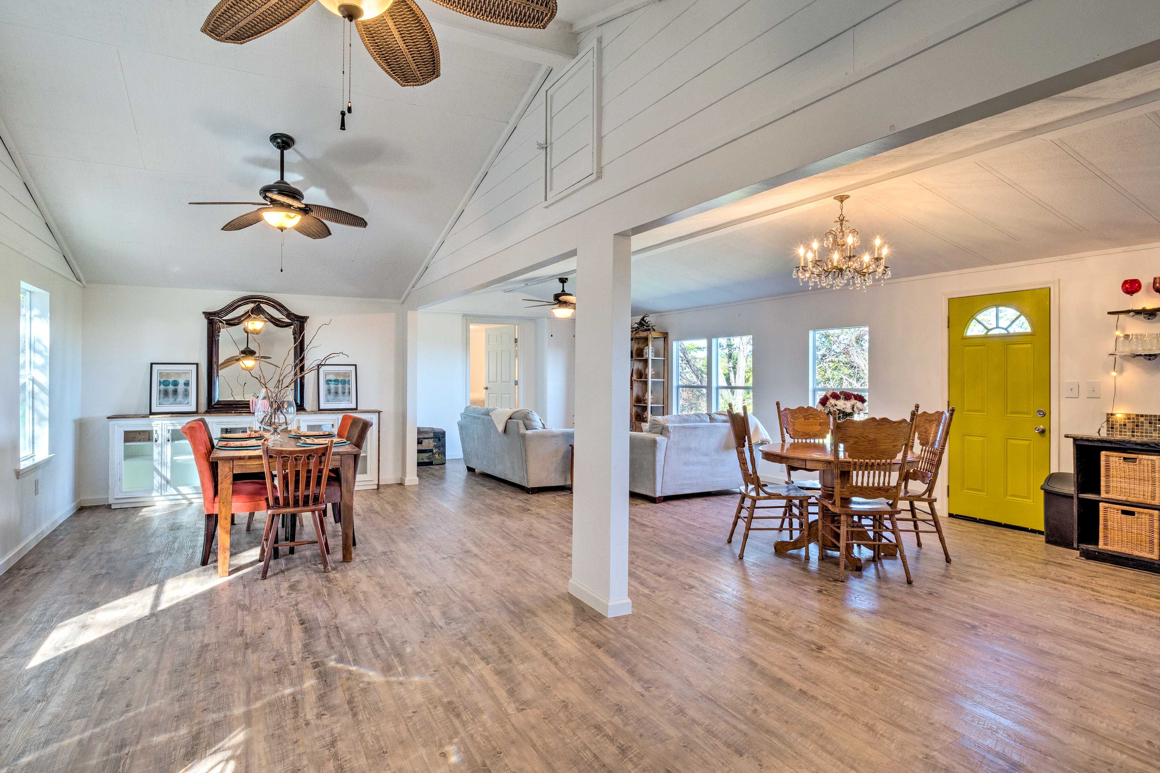 This vacation rental features 1,320 square feet of well-appointed living space.