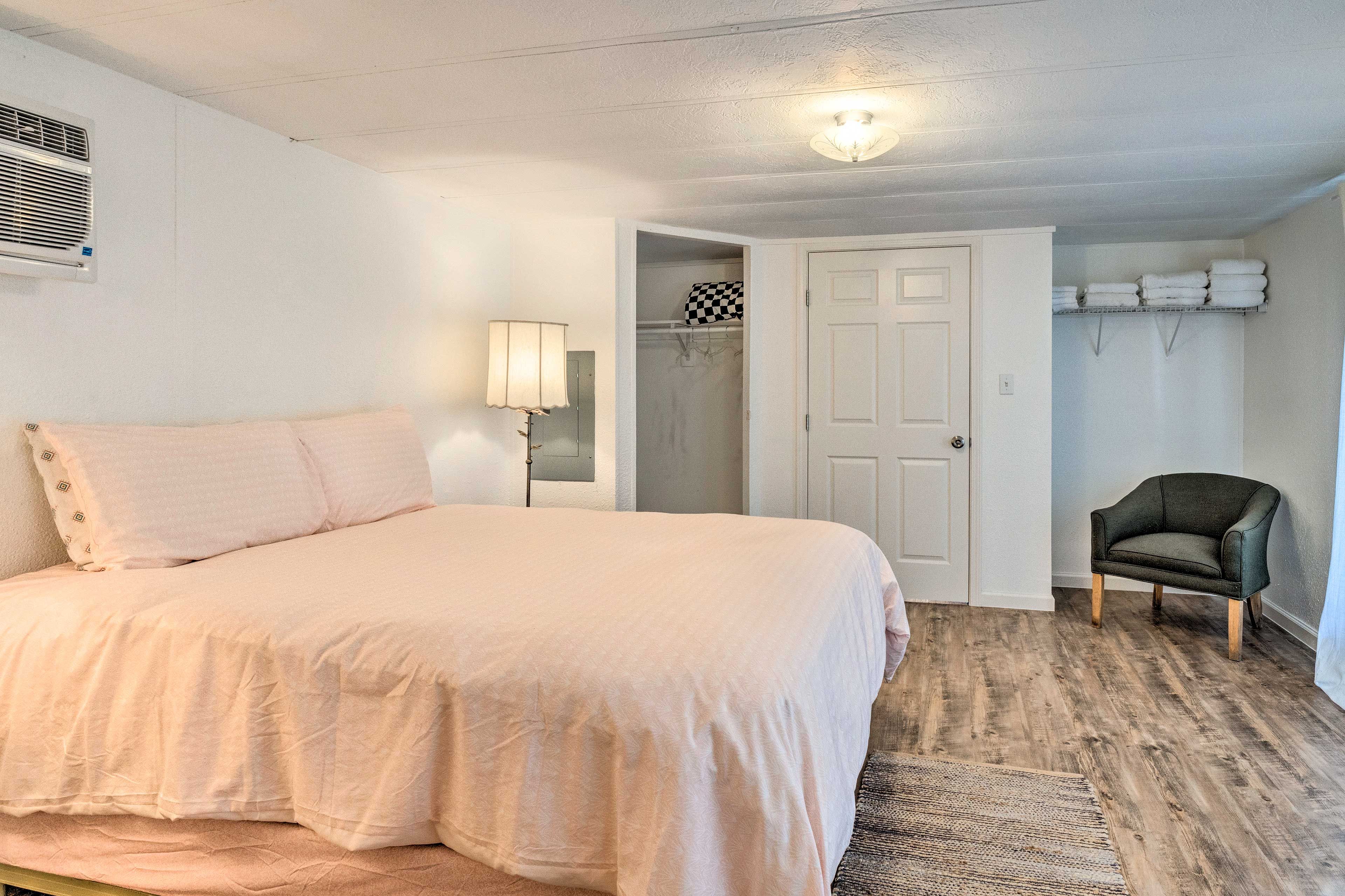 Claim the queen bed as your own each night.