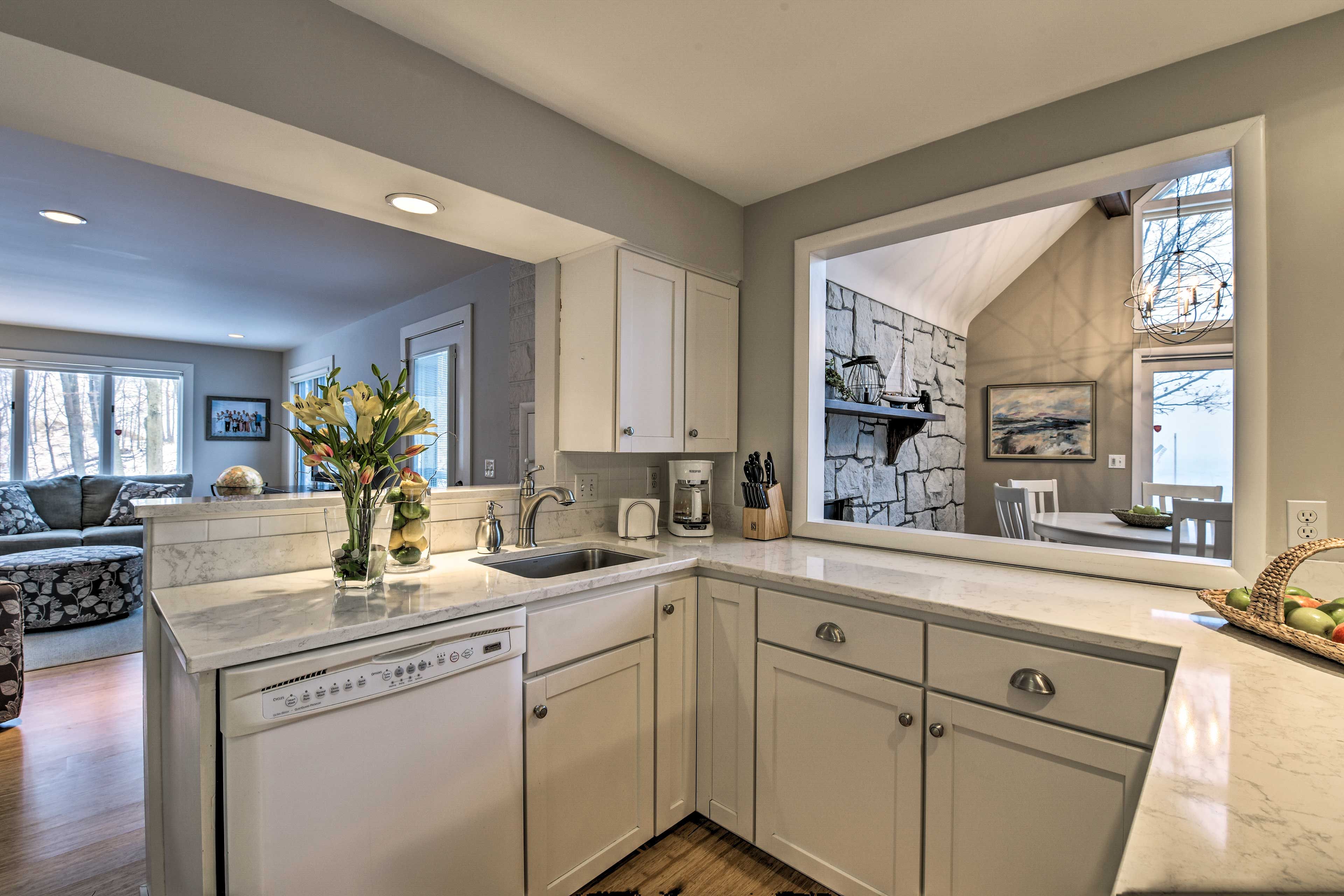 The kitchen is fully equipped and includes all of the cooking basics.