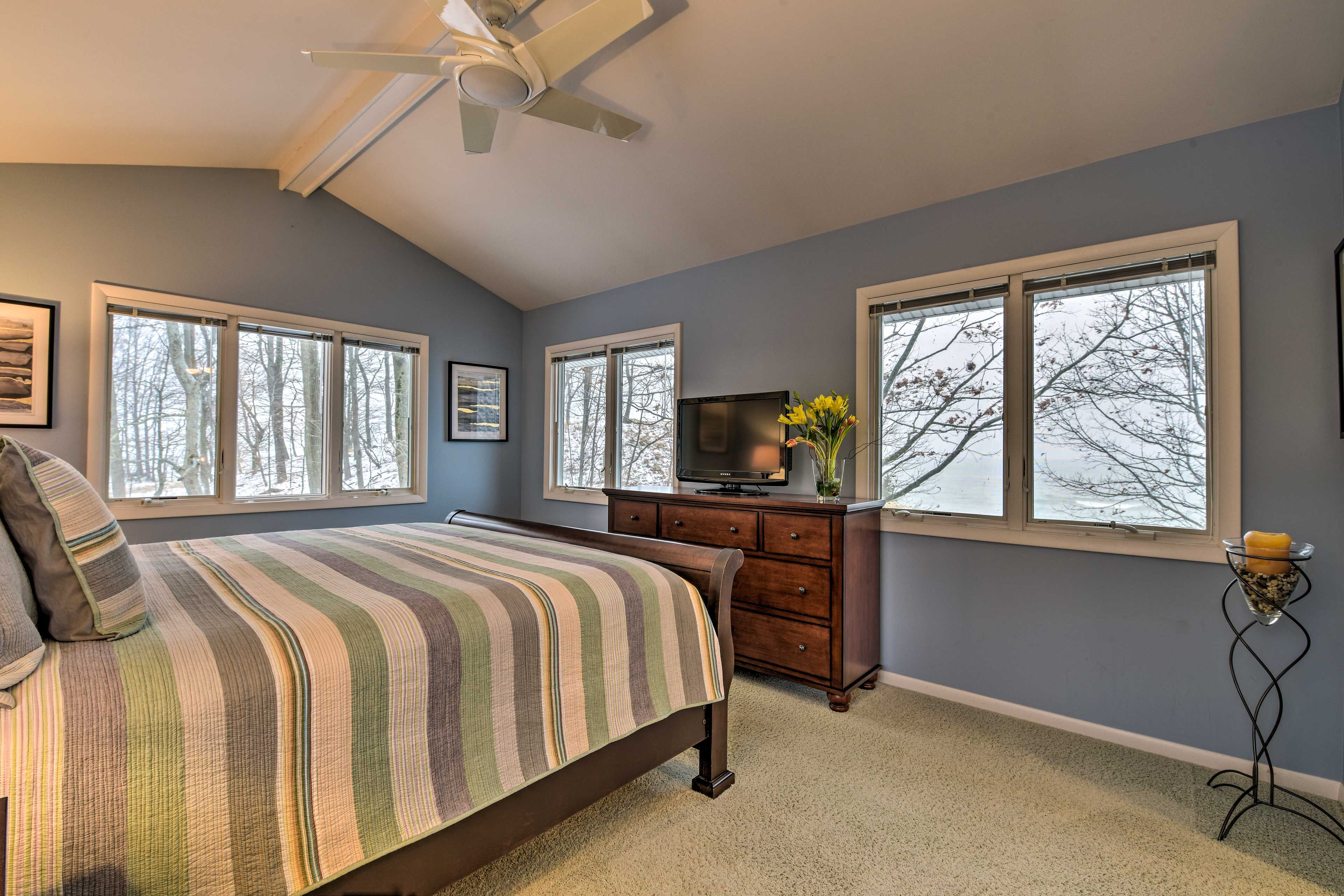 Watch TV from the comfort of bed.
