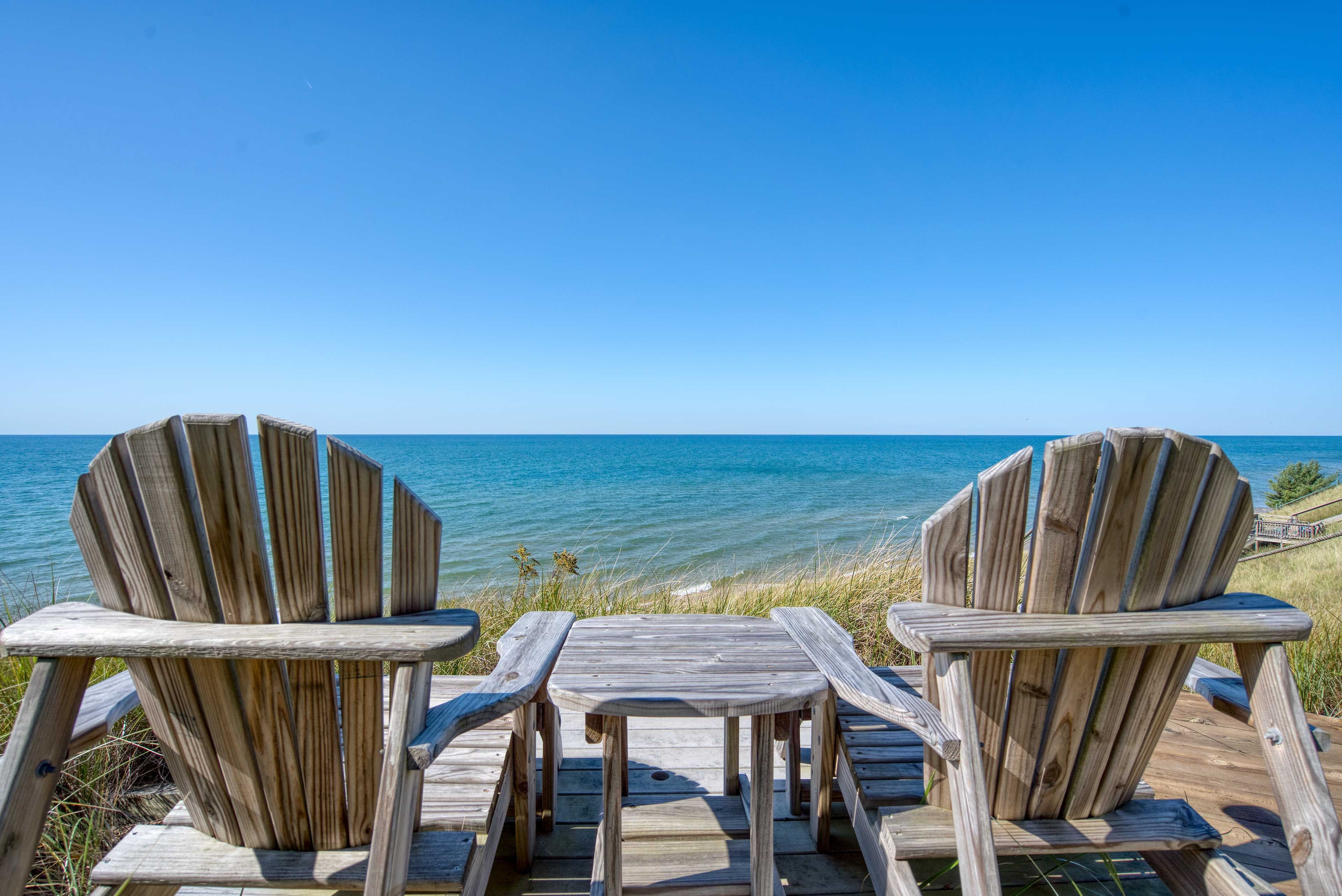 Enjoy access to Lake Michigan steps away from this home.