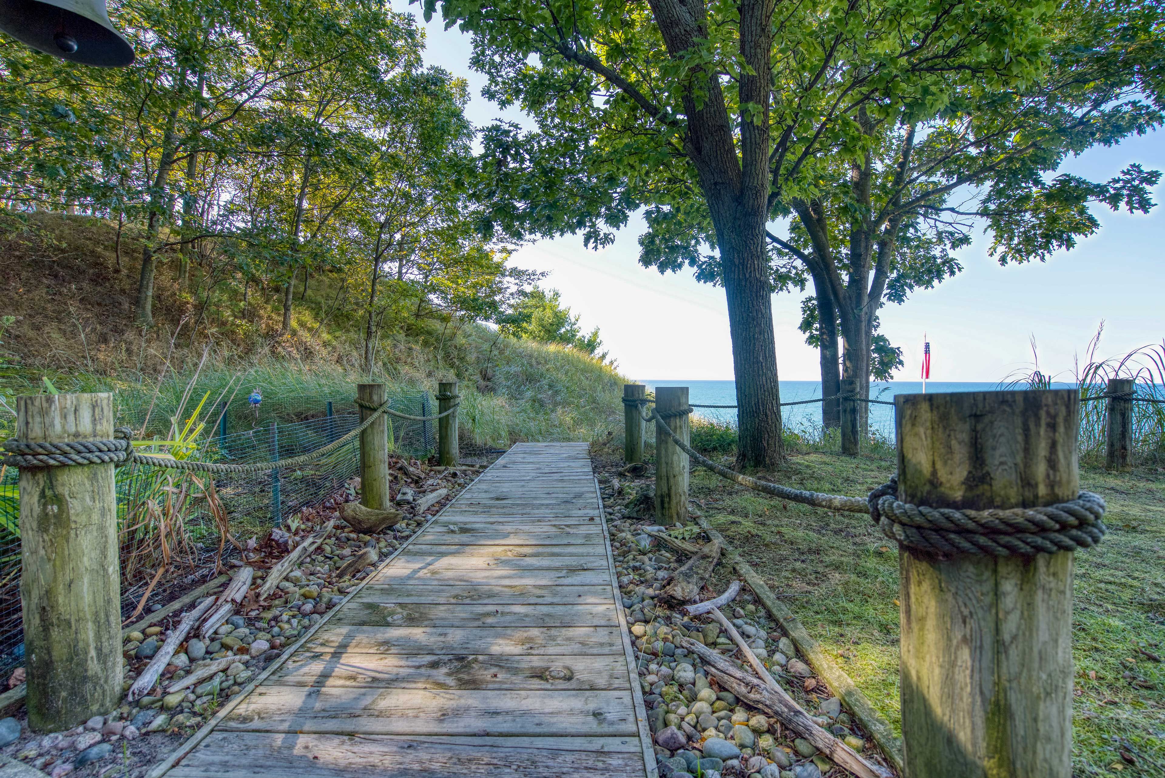 Walk to the beach each morning to start your day off right.