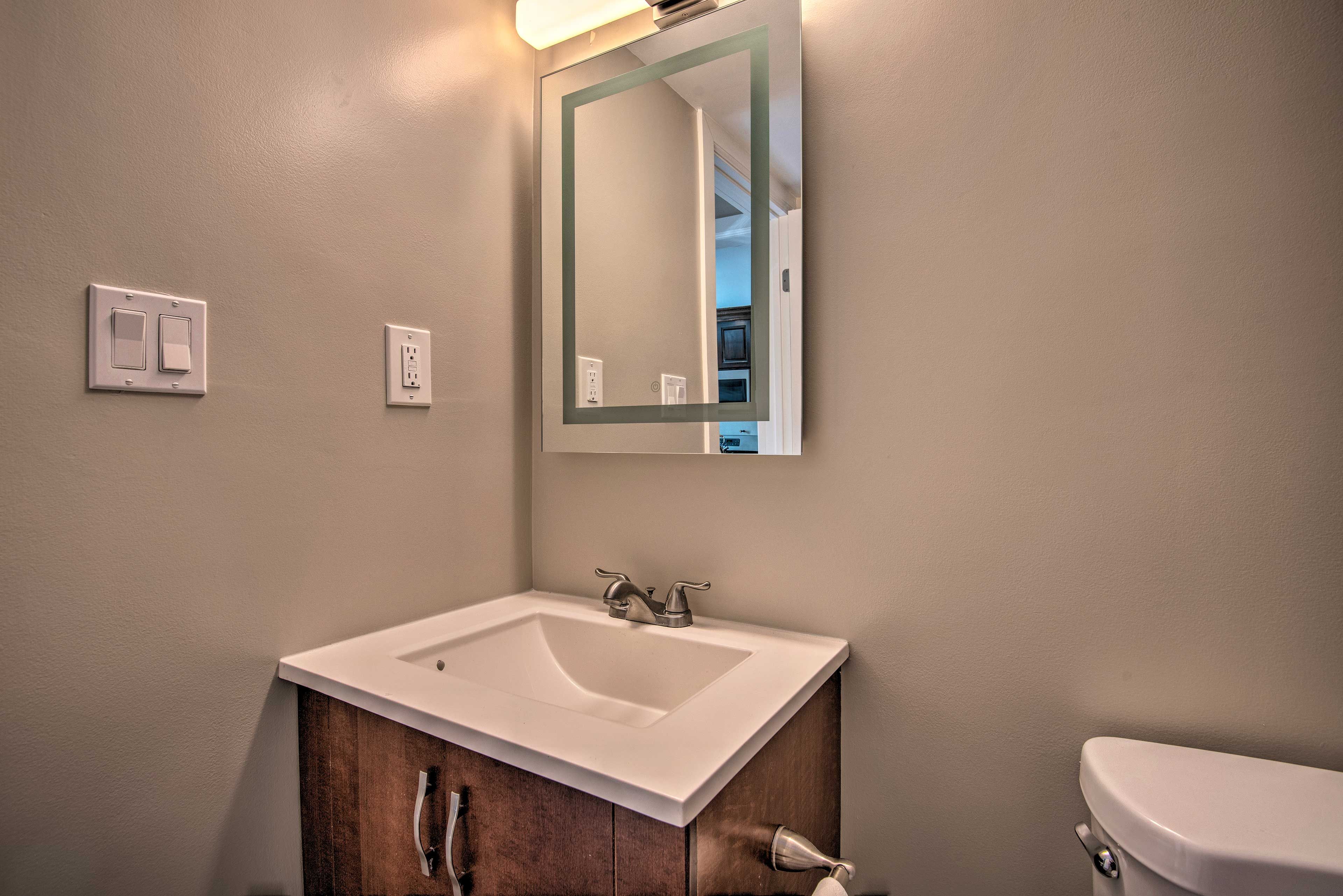 Freshen up before hitting the hay in this bathroom.